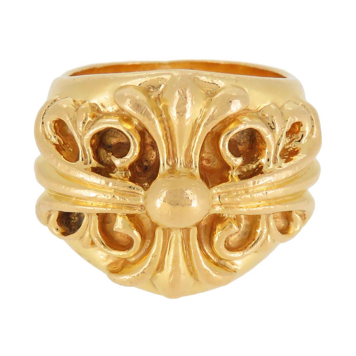 image of Chrome Hearts Gold Keeper Ring - Size 7.5, Men's