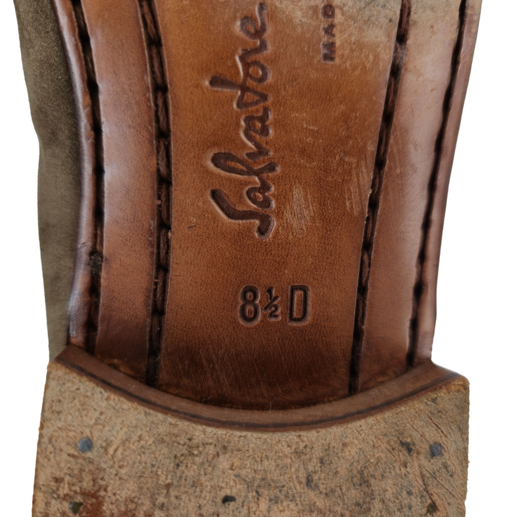 Salvatore Ferragamo Vintage Salvatore Ferragamo Italy Dress Shoe Taupe Suede 8.5 Size US 8.5 / EU 41-42 - 10 Thumbnail