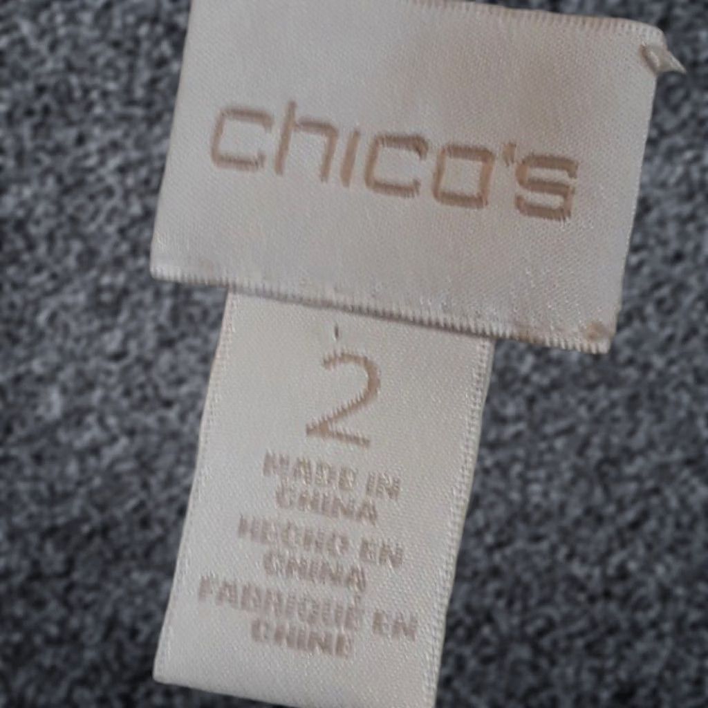 Vintage Chicos Cardigan Large Beige Abstract Asymmetric Wearable Art Coastal Womens Size L / US 10 / IT 46 - 1 Thumbnail