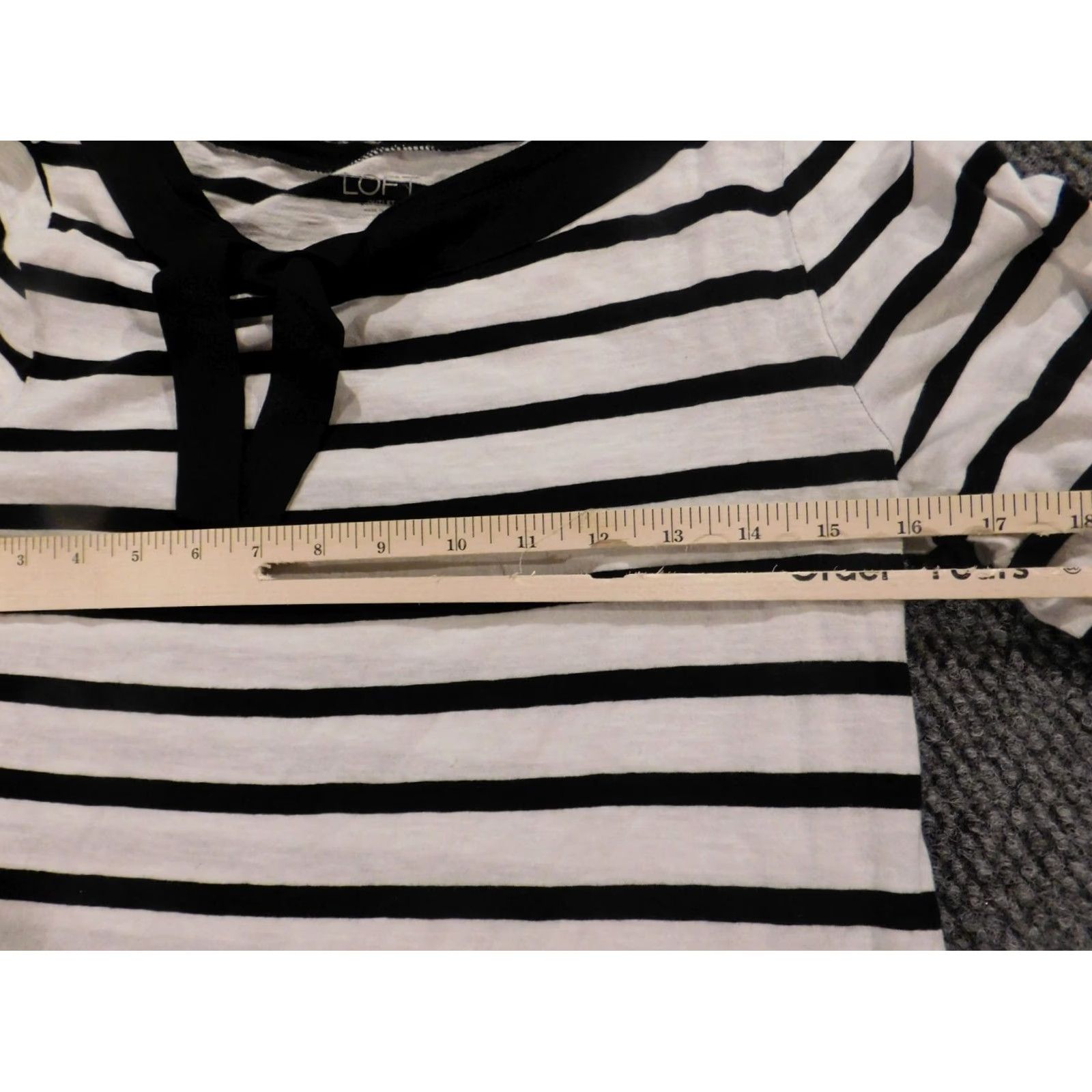 Ann Taylor Loft Ann Taylor White Striped Blouse M Women's Crew Neck Sleeveless Pullover Cotton Stretch Casual Top Size M / US 6-8 / IT 42-44 - 5 Thumbnail