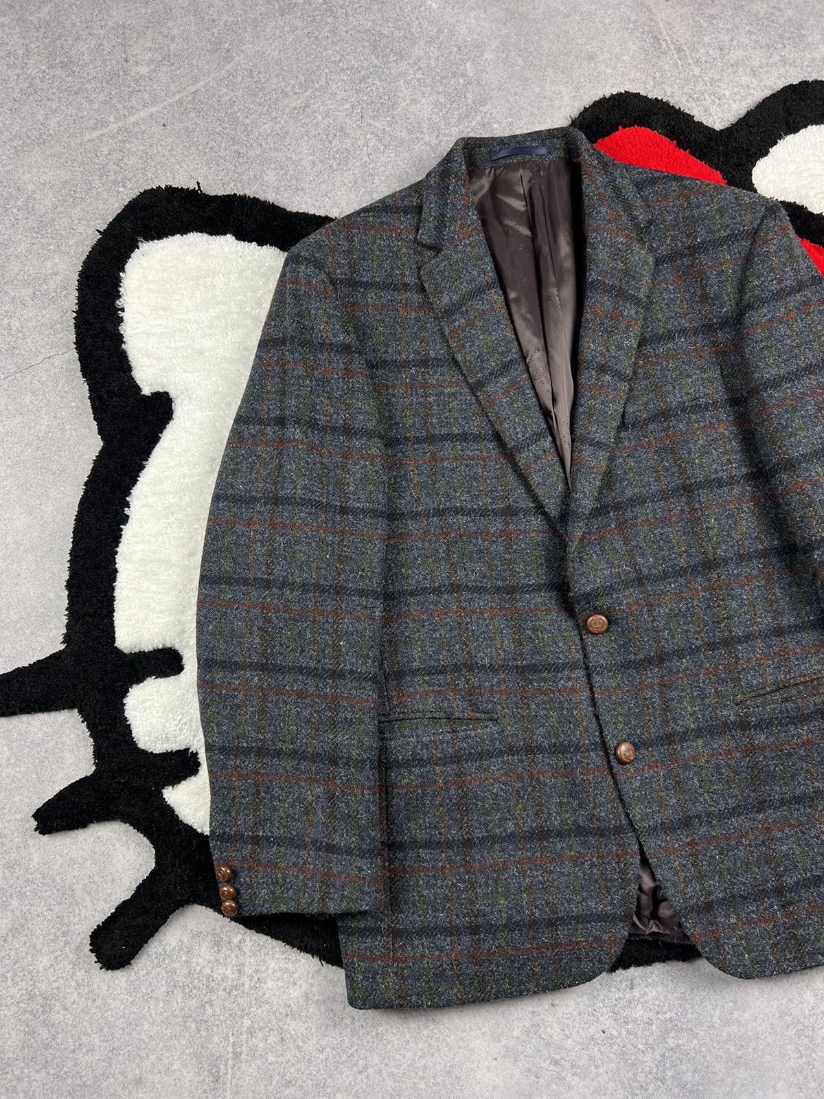 Harris Tweed Vintage Harris Tweed&Carl Gross Hand Woven Wool Blazer Size 44R - 2 Thumbnail