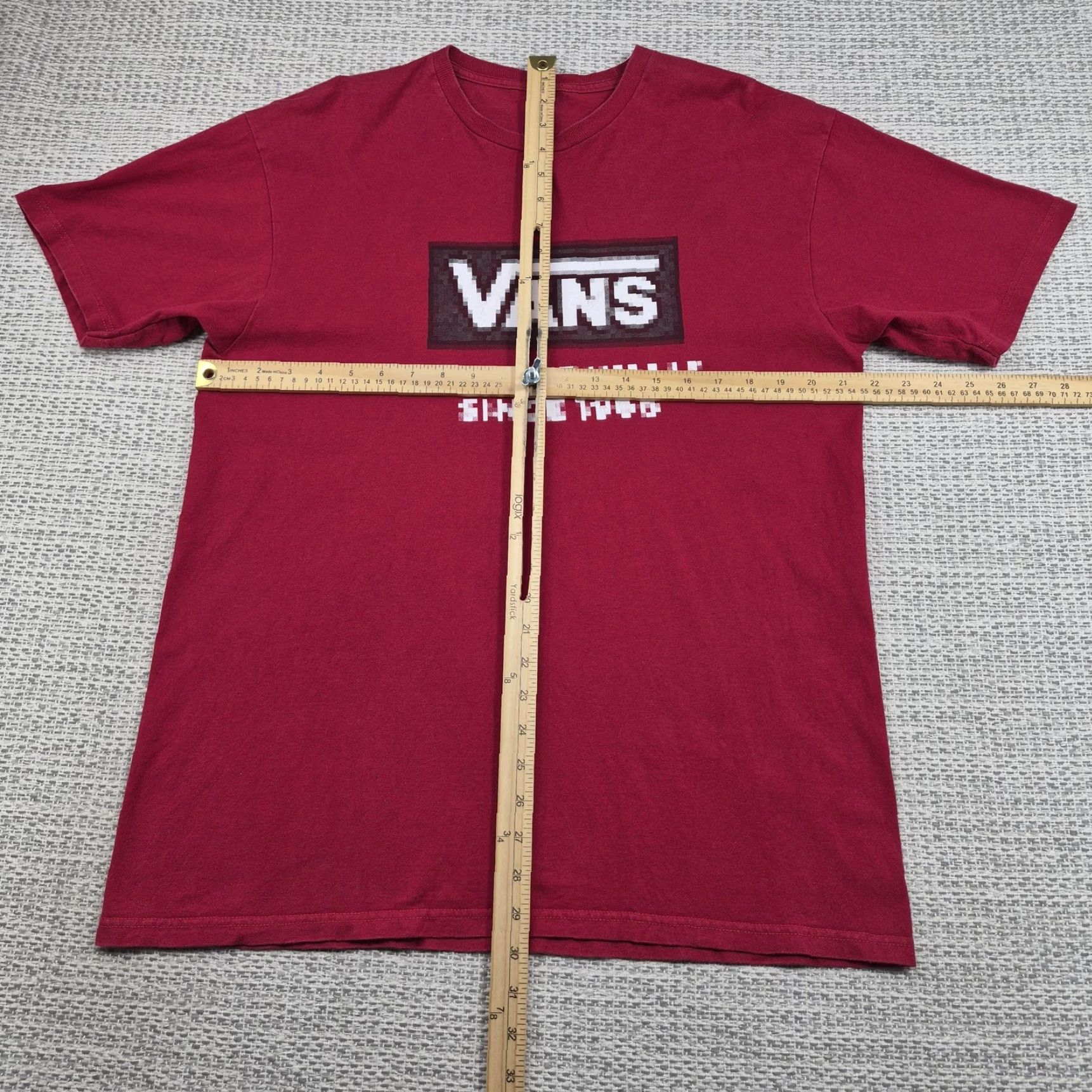 Vans VANS Shirt Mens Large Red Pixel Off The Wall Logo Graphic Tee Skateboarding Shirt Size US L / EU 52-54 / 3 - 6 Thumbnail
