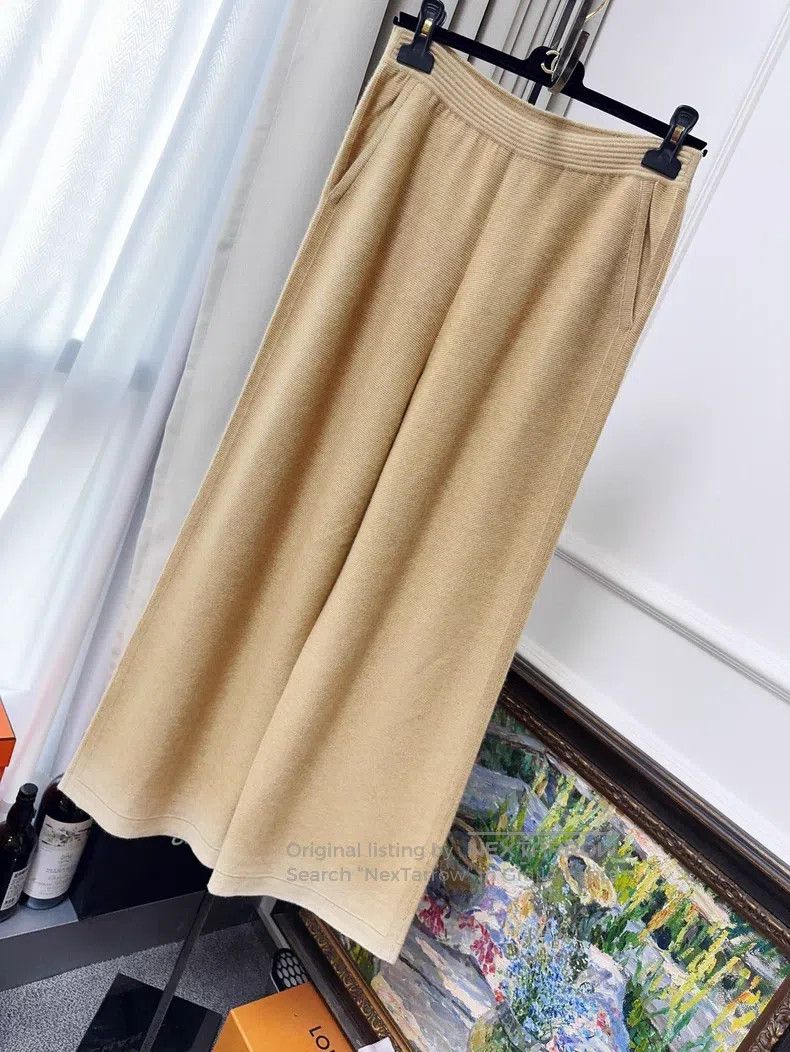 Loro Piana Loro Piana Yellow Gradient Cashmere Knit Wide Leg Trousers Size 28" / US 6 / IT 42 - 1 Thumbnail