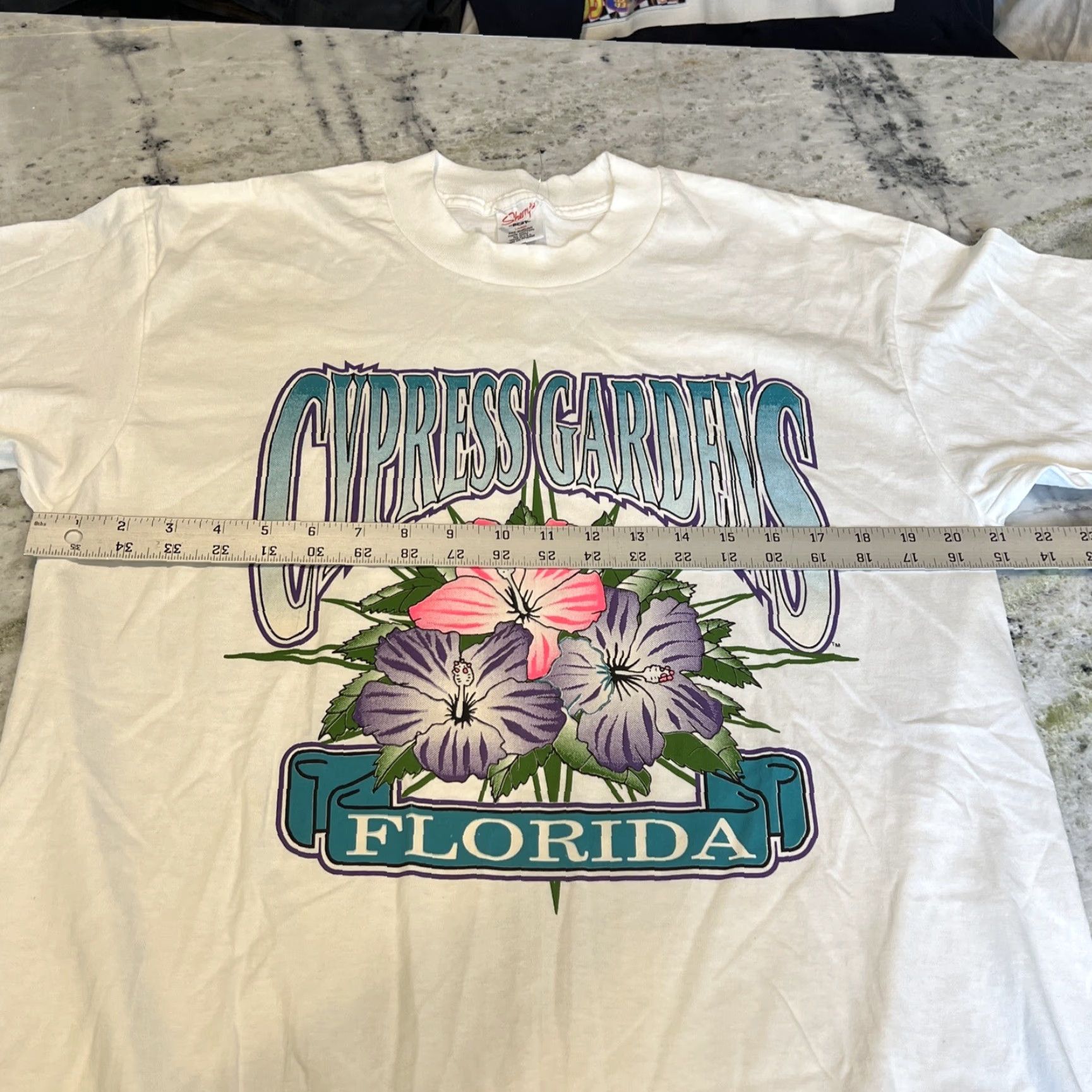 Vintage VINTAGE Cypress Garden Florida T Shirt L Adult Cotton Bright Flowers 1990s Sherry’s Best Single Stitch Mens/Unisex Size US L / EU 52-54 / 3 - 4 Thumbnail