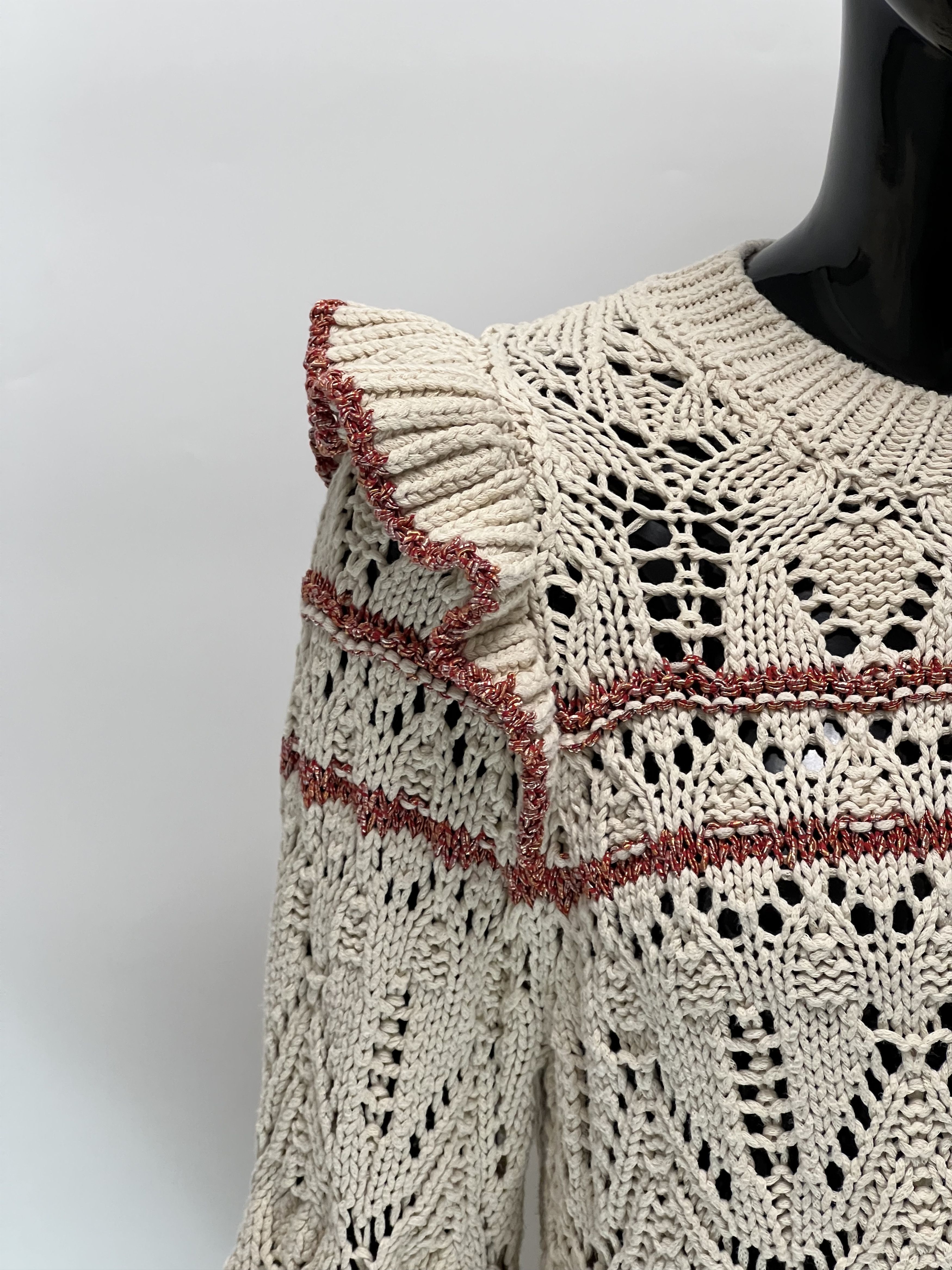 Sezane Sezane Knitted Sweater With Ruffles Size M Made in Italy Size M / US 6-8 / IT 42-44 - 4 Thumbnail