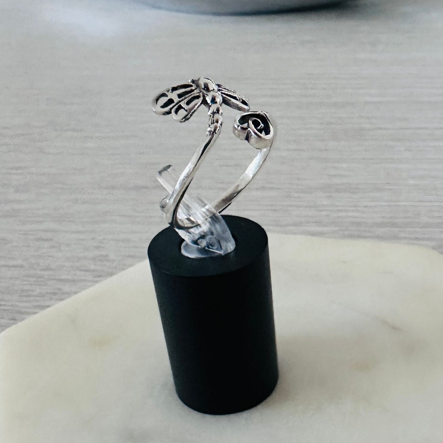 Other Dragonfly Heart Sterling Silver Ring, Oxidized Size ONE SIZE - 8 Thumbnail