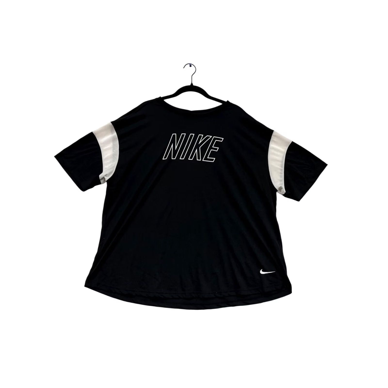 Nike Nike Dri-Fit T-Shirt Black/White Size 2X Mens, Crew Neck, Short Sleeve, Pullover, Activewear, Nike Dri-FIT, Solid, Machine Washable Size XXL / US 16-18 / IT 52-54 - 2 Thumbnail