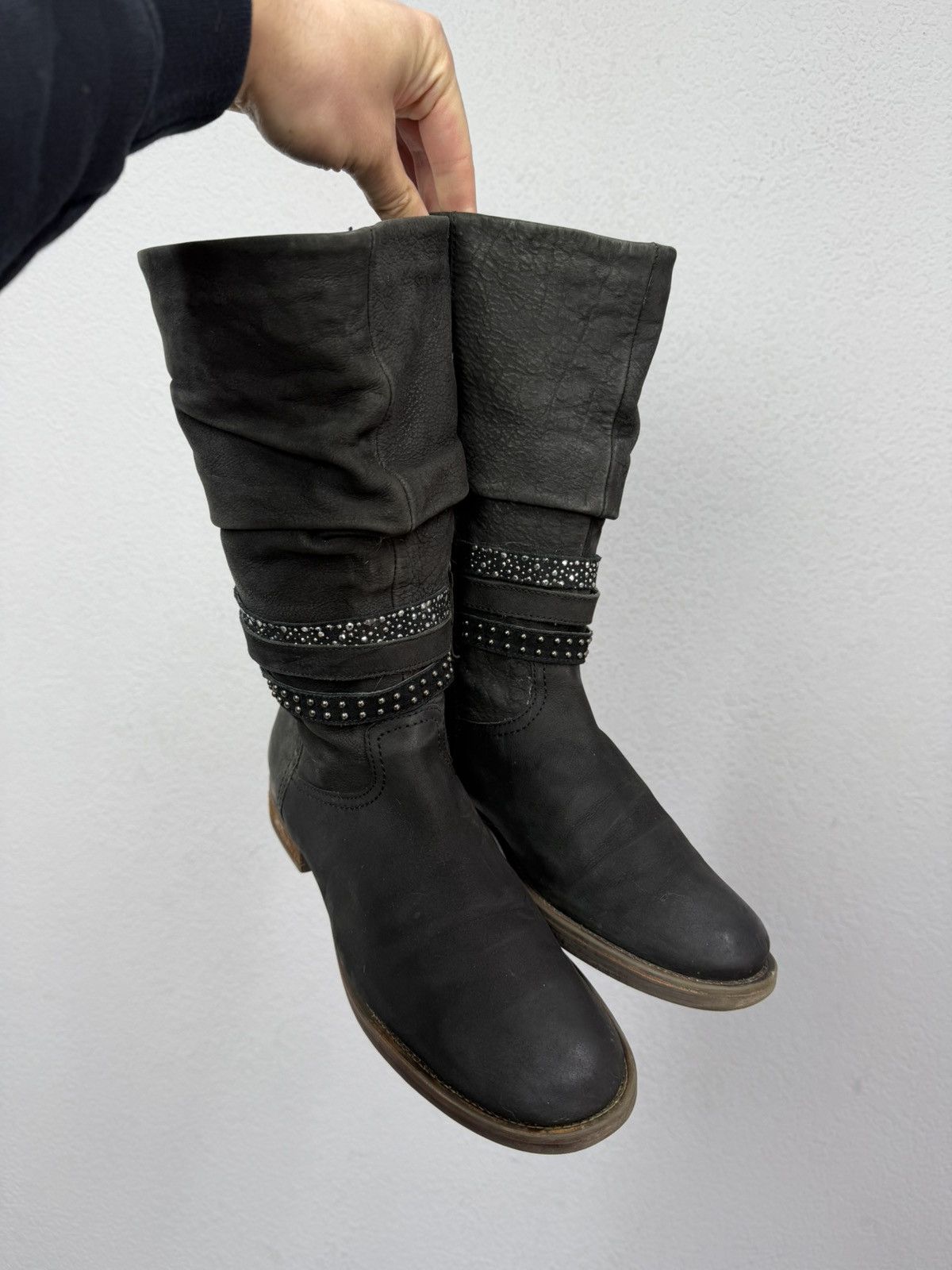 If Six Was Nine Vintage Y2K Black Leather Side Zip Boots Guidi Marsell Style Size US 7.5 / EU 40-41 - 3 Thumbnail
