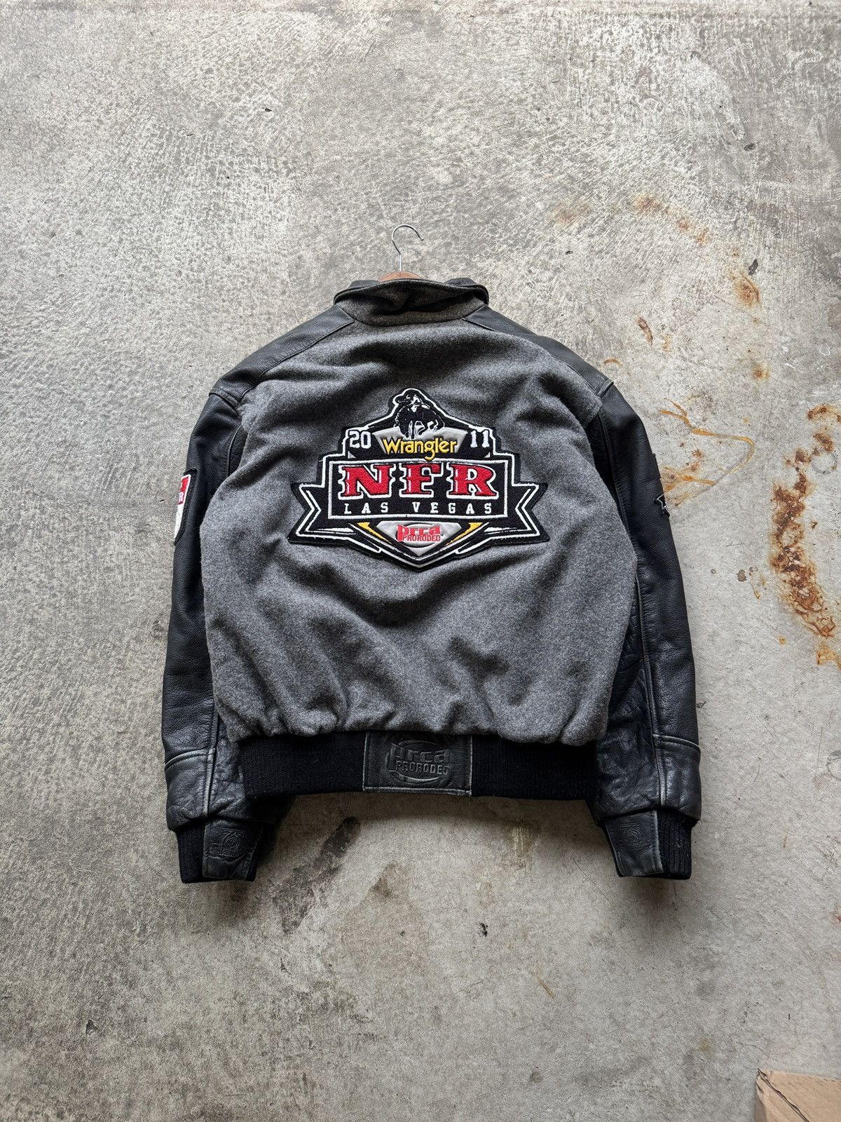 Vintage × Wrangler Vintage Y2K wrangler Las Vegas leather and suede varsity jkt Size US M / EU 48-50 / 2 - 4 Thumbnail