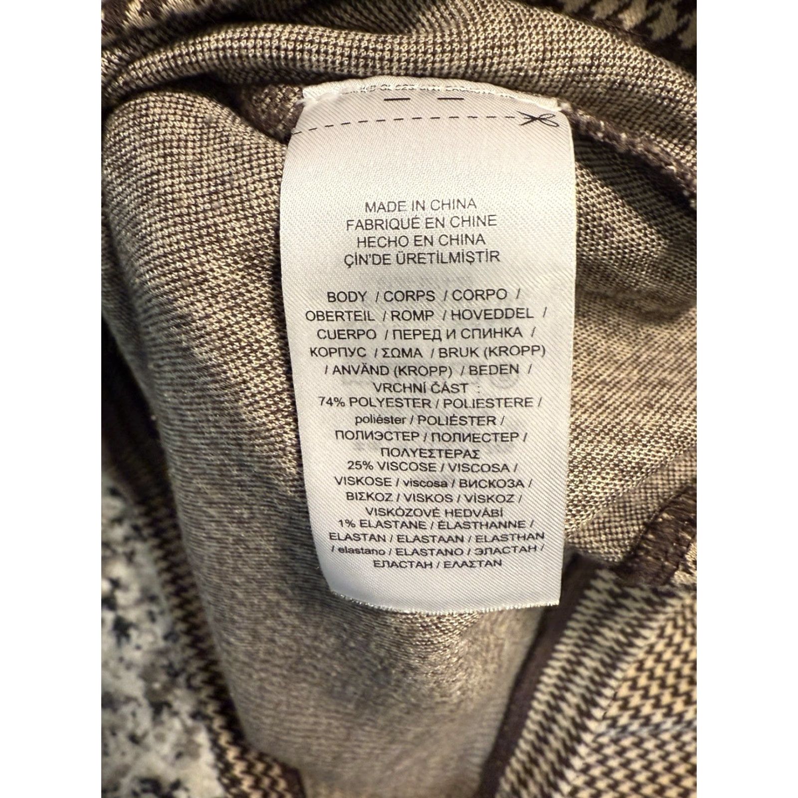 Ralph Lauren Lauren Ralph Lauren Black Label Top Houndstooth Brown Black Logo Buttons Sz XL Women, Basic Knit, Short Sleeve, Machine Washable Size XL / US 12-14 / IT 48-50 - 5 Thumbnail