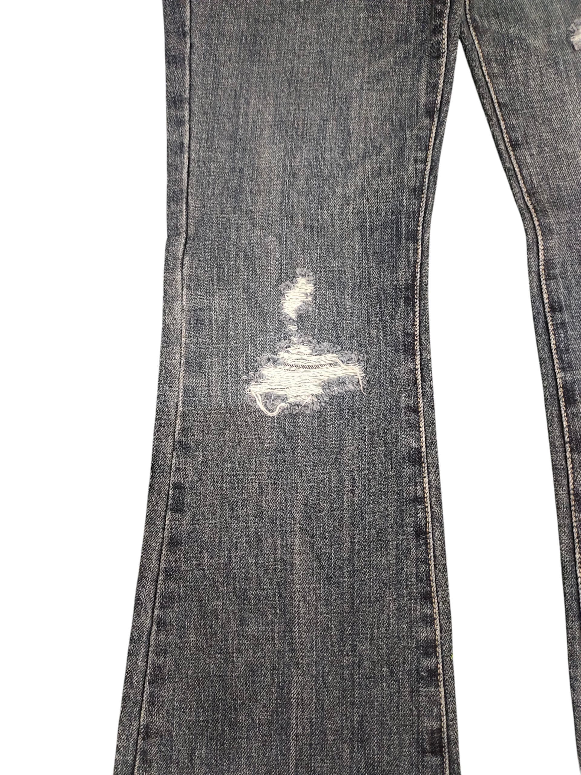 If Six Was Nine Flare Jeans Dejavu Distress Denim Bootcut Low Rise Size US 28 / EU 44 - 6 Thumbnail