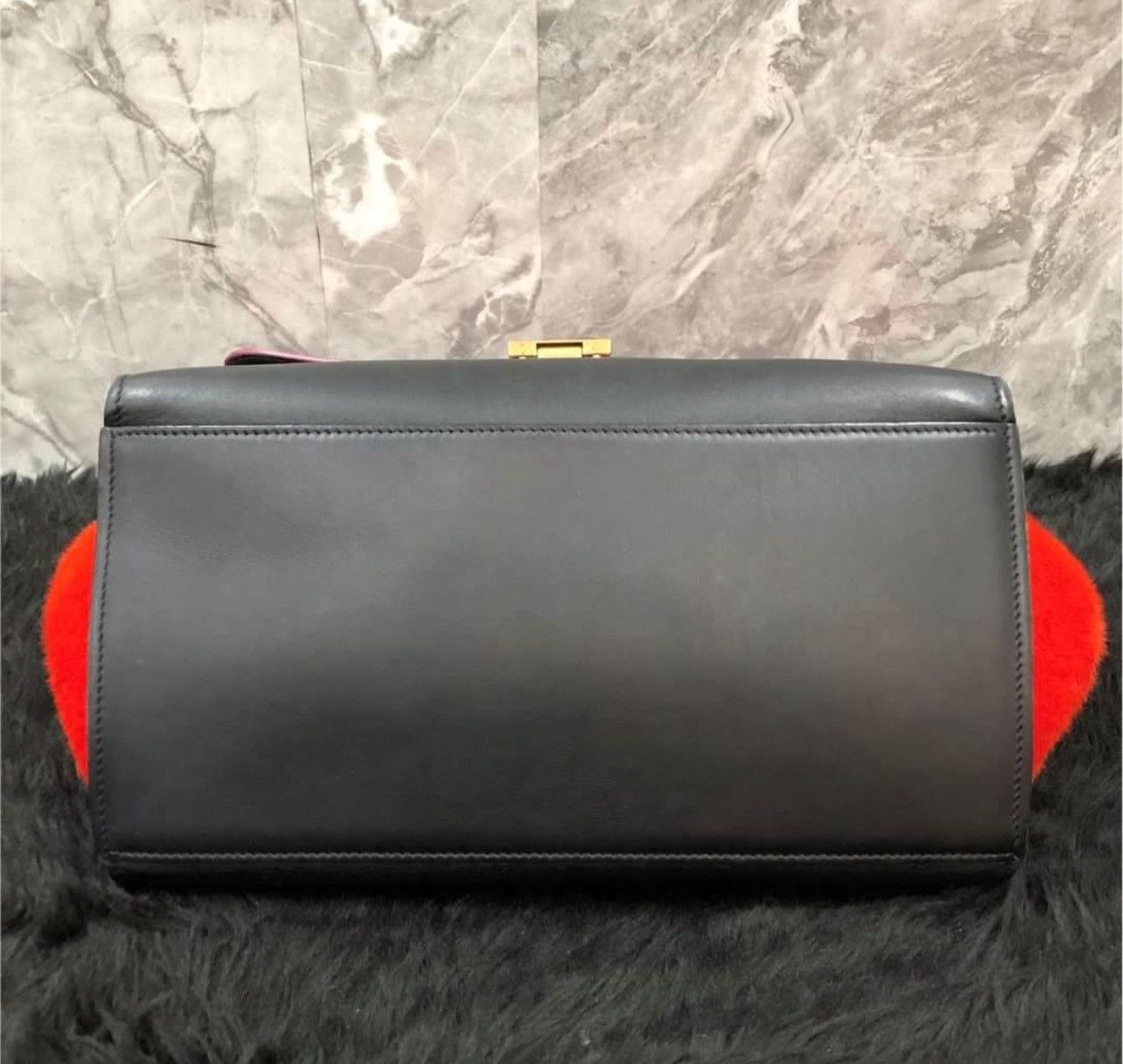 Celine CELINE Pink/Red/Black Tricolor Pony Hair Small Trapeze Bag Size ONE SIZE - 3 Thumbnail