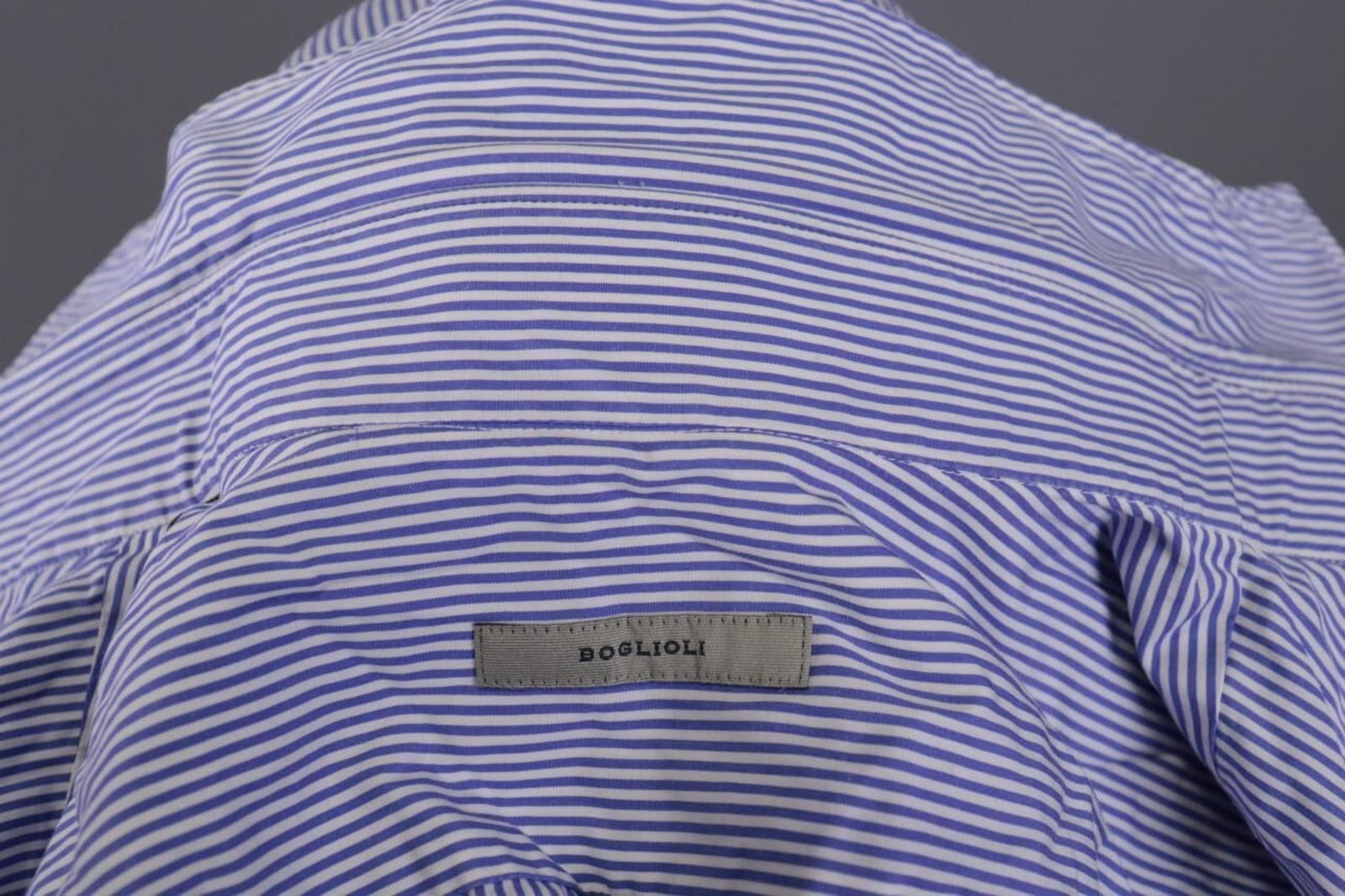 Boglioli Boglioli Milano Blue Striped Button Shirt Size 41 16 Size US M / EU 48-50 / 2 - 12 Thumbnail