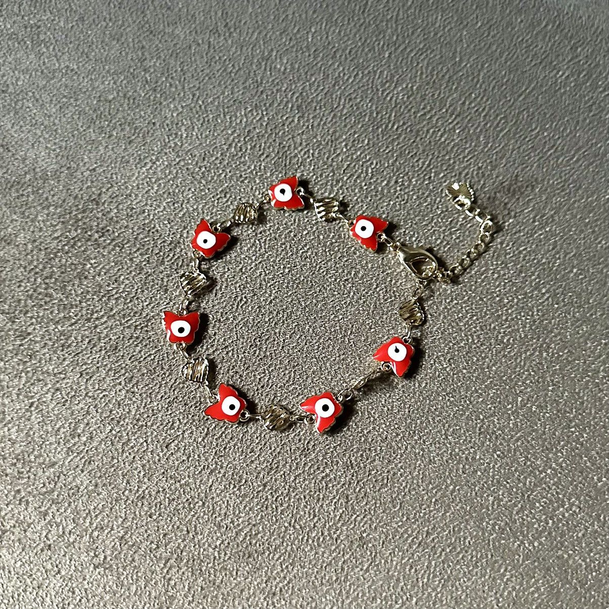 Other 🌿Red Evil Eye Charm Bracelet - 18K Gold🌿 Size ONE SIZE - 1 Thumbnail