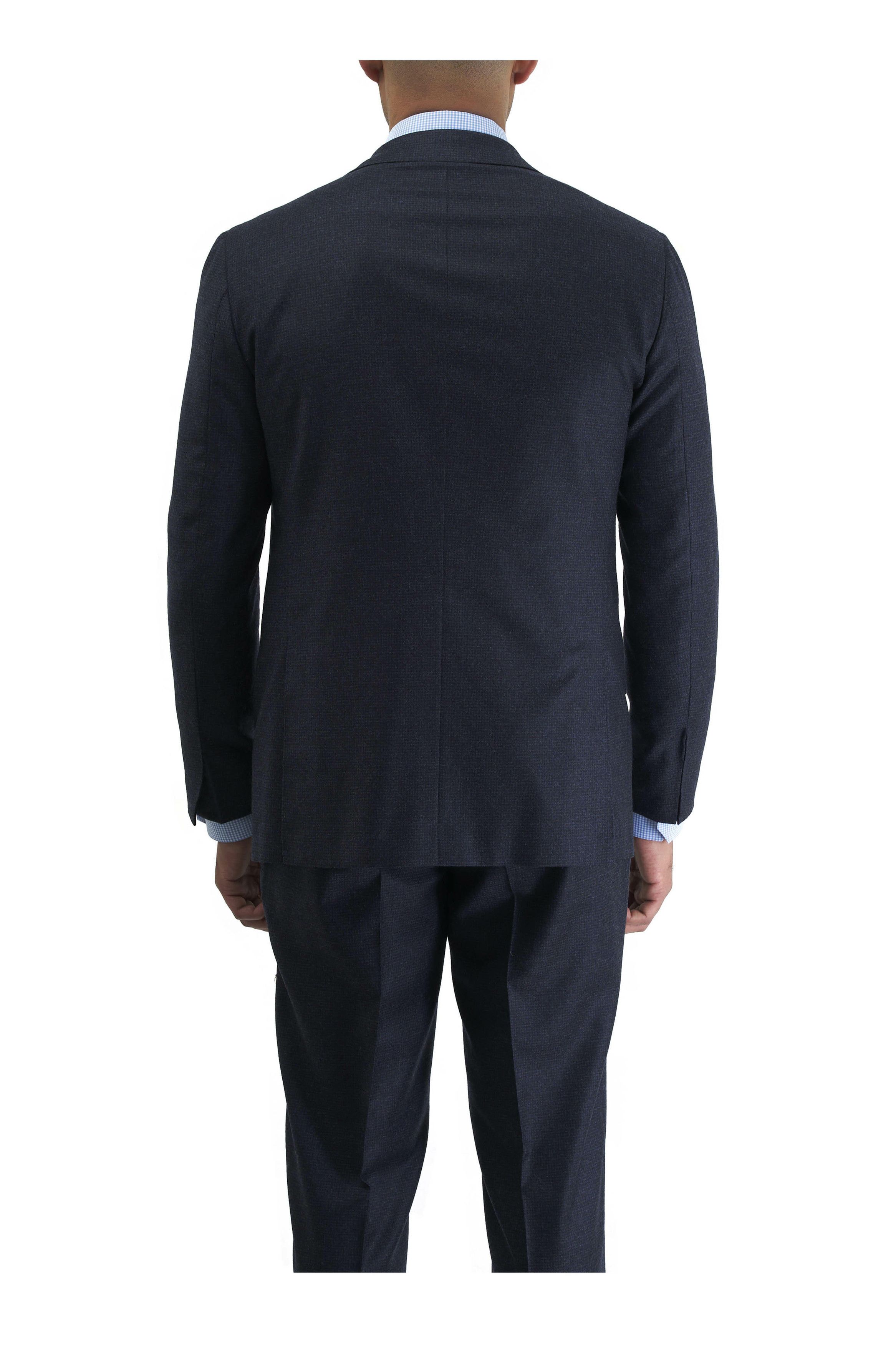 Kiton o1mtch0225 Mix Tonal Houndstooth Suit in Navy Size 40R - 5 Thumbnail