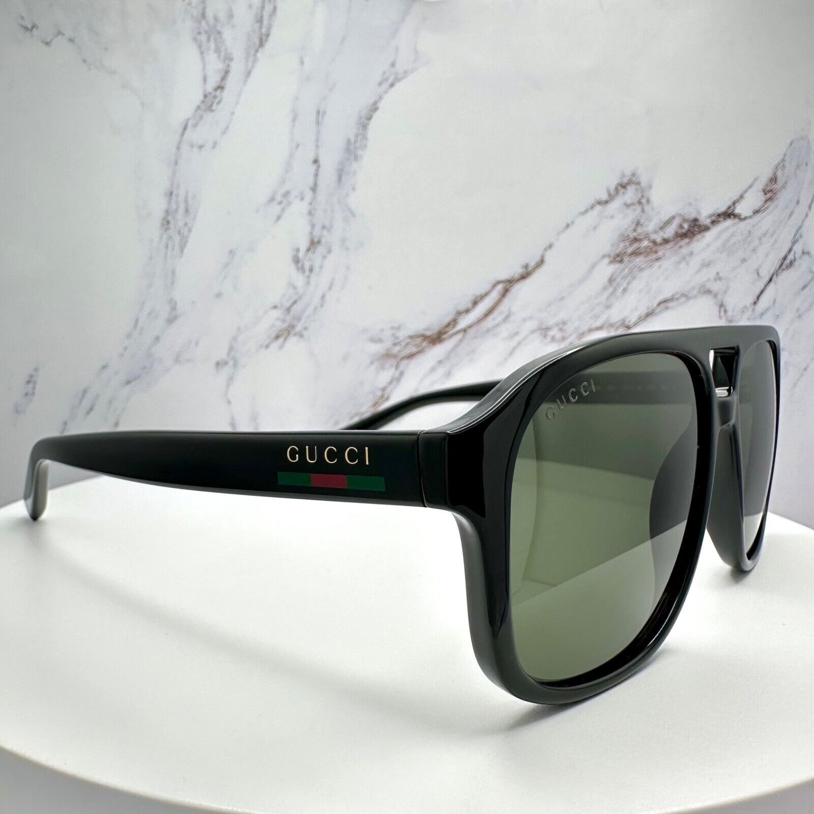 Gucci New GUCCI Sunglasses 2025 Release Black Aviator Gold Logo Size ONE SIZE - 20 Thumbnail