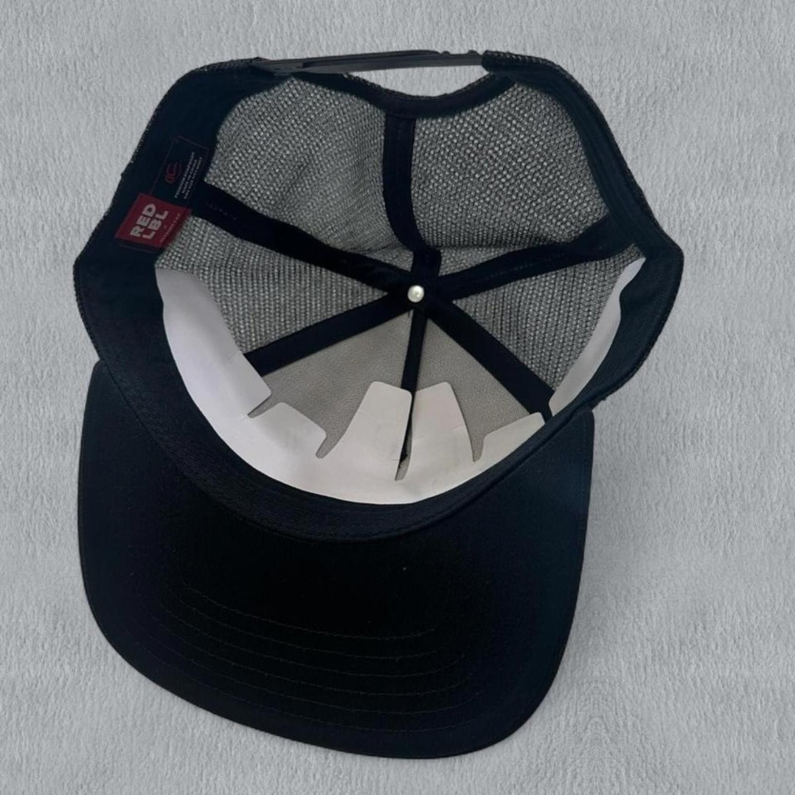 Other Trucker Hat Stripes Mesh Black Snap Back Short Bill RED LBL Size ONE SIZE - 5 Thumbnail
