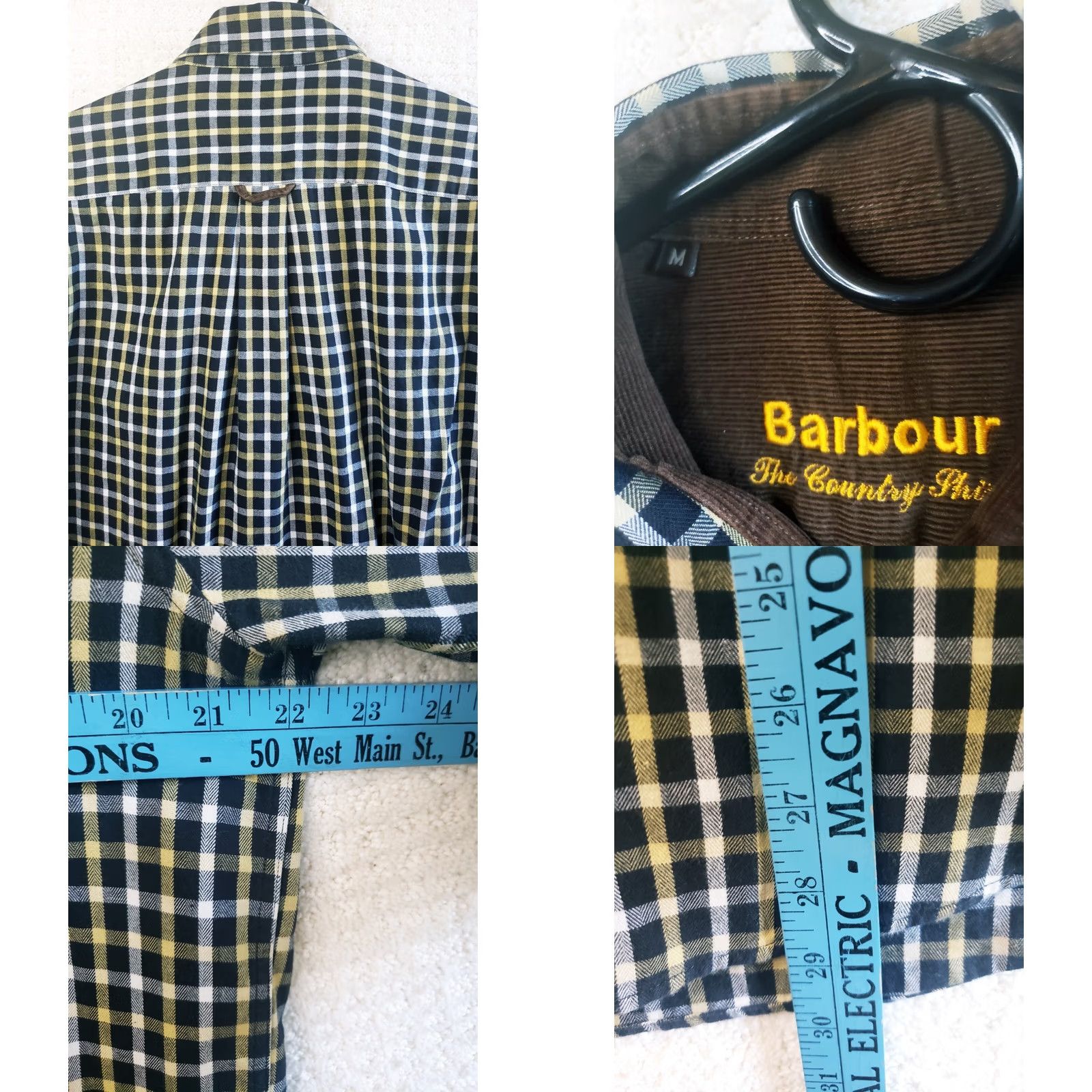 Barbour BARBOUR THE COUNTRY SHIRT BUTTON UP PLAID FLANNEL M Black Yellow White Mens Regular Cotton Shirt Button-Down Collared Vintage No Size US M / EU 48-50 / 2 - 8 Thumbnail