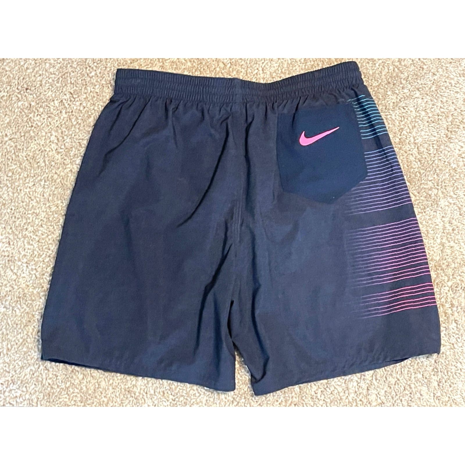 Nike Nike Men JUST DO IT Swim Trunks L Board Shorts Multicolor Striped Size US 33 - 3 Thumbnail