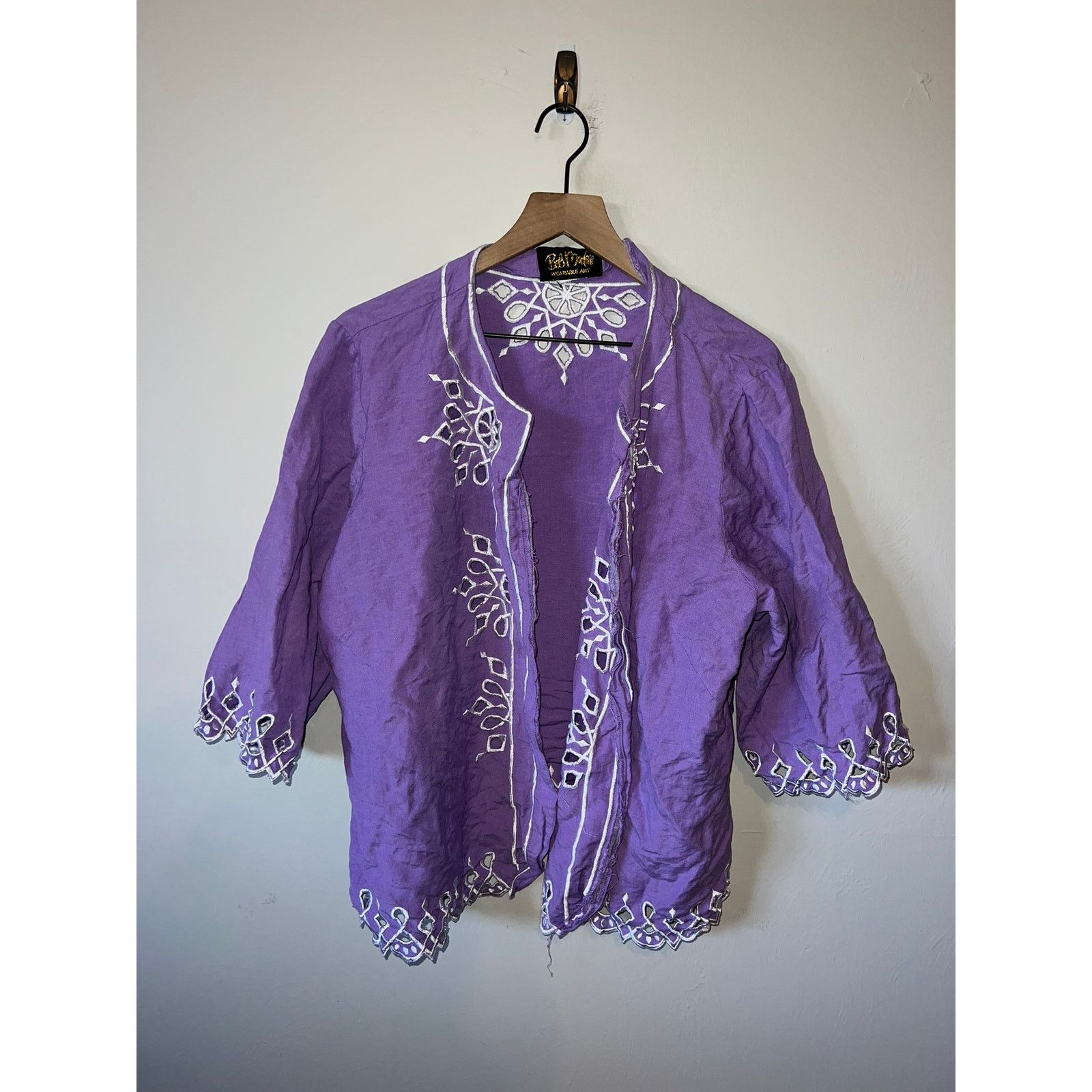Bob Mackie Womens Vintage Bob Mackie Top Wearable Art Purple Art Large Size L / US 10 / IT 46 - 1 Thumbnail