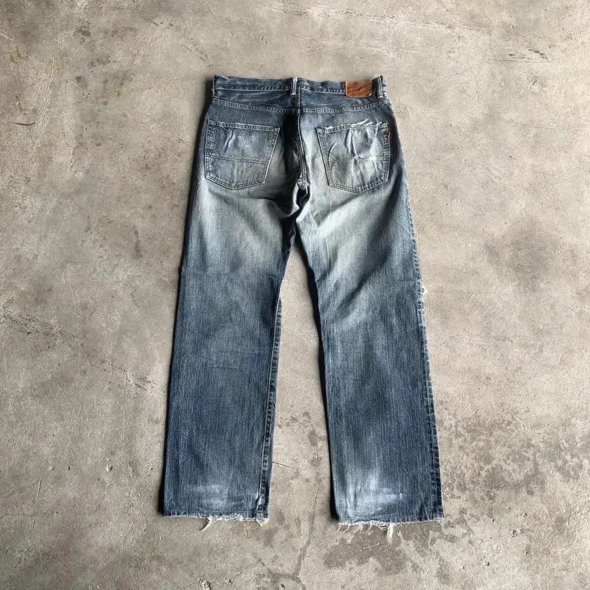 Vintage THRASHED‼️Vintage Edwin 505 Jeans Distressed Denim Pants Size US 36 / EU 52 - 12 Thumbnail