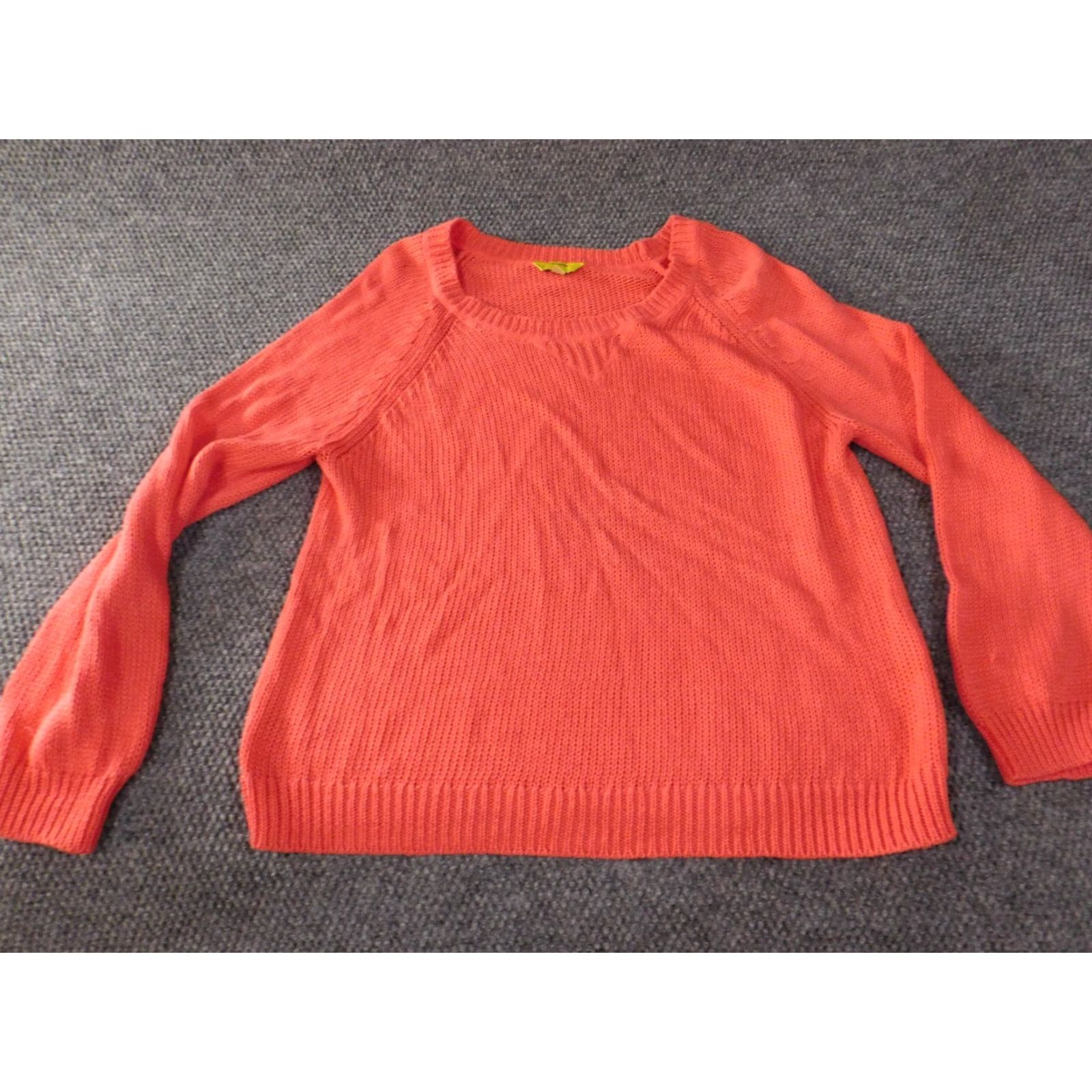 Banana Republic Banana Republic Womens Sweater XL Orange Pullover Crew Neck Knit Raglan Sleeve Cable-Knit Milly Collection Milly? Size XL / US 12-14 / IT 48-50 - 4 Thumbnail