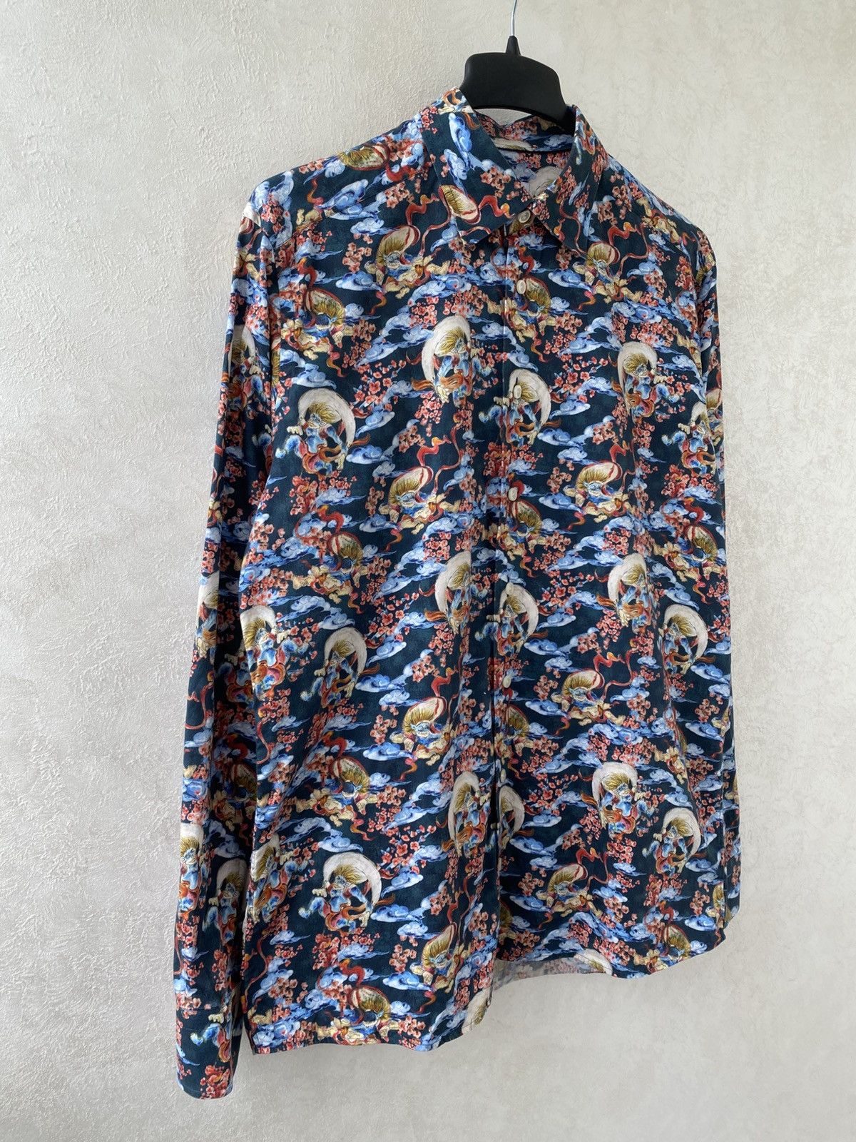 Eton Eton Mens AOP Gin Japanese Style Signature Twill Shirt Size US L / EU 52-54 / 3 - 3 Thumbnail