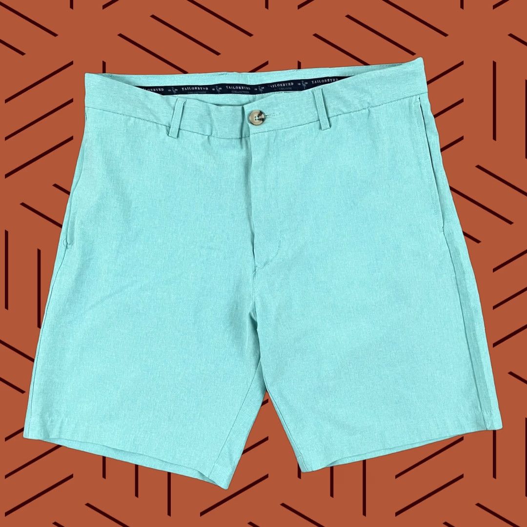Tailorbyrd TAILORBYRD Shorts Mens Regular Size 32 Blue Green Chino 8.5" Inseam Casual Golf Pants Pockets Size US 32 / EU 48 - 1 Thumbnail