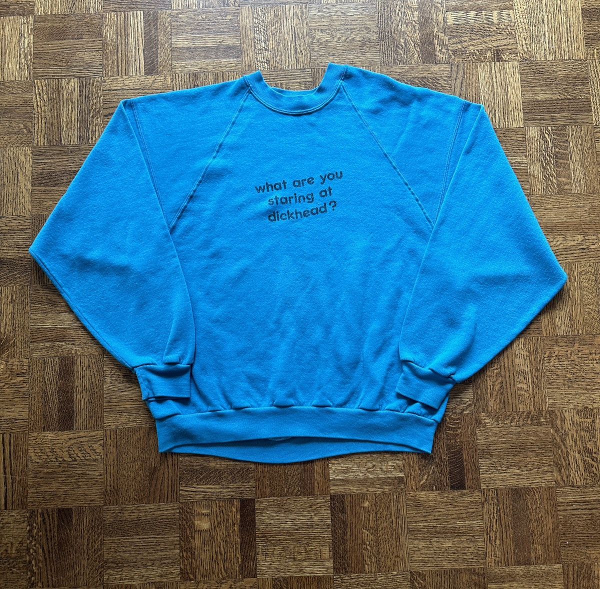 Russell Athletic Vintage 80s "What are you Staring at Dickhead" Sweatshirt Size US XL / EU 56 / 4 - 3 Thumbnail