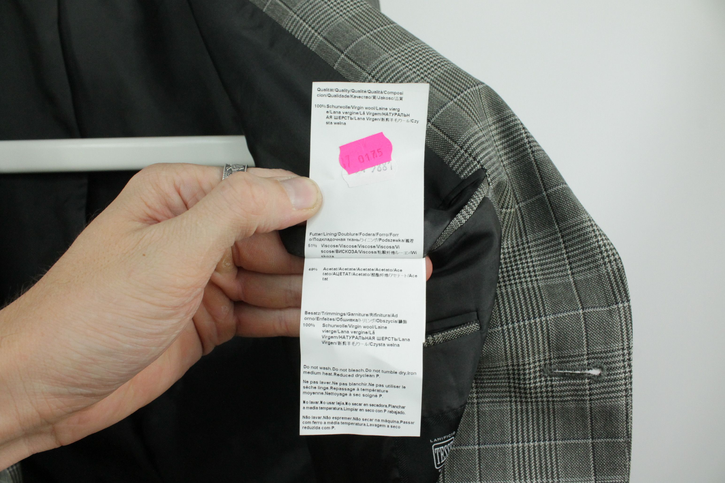 Hugo Boss Hugo Boss Rhett Gray Check Wool Blazer Jacket Men's Size US L / EU 52-54 / 3 - 11 Thumbnail