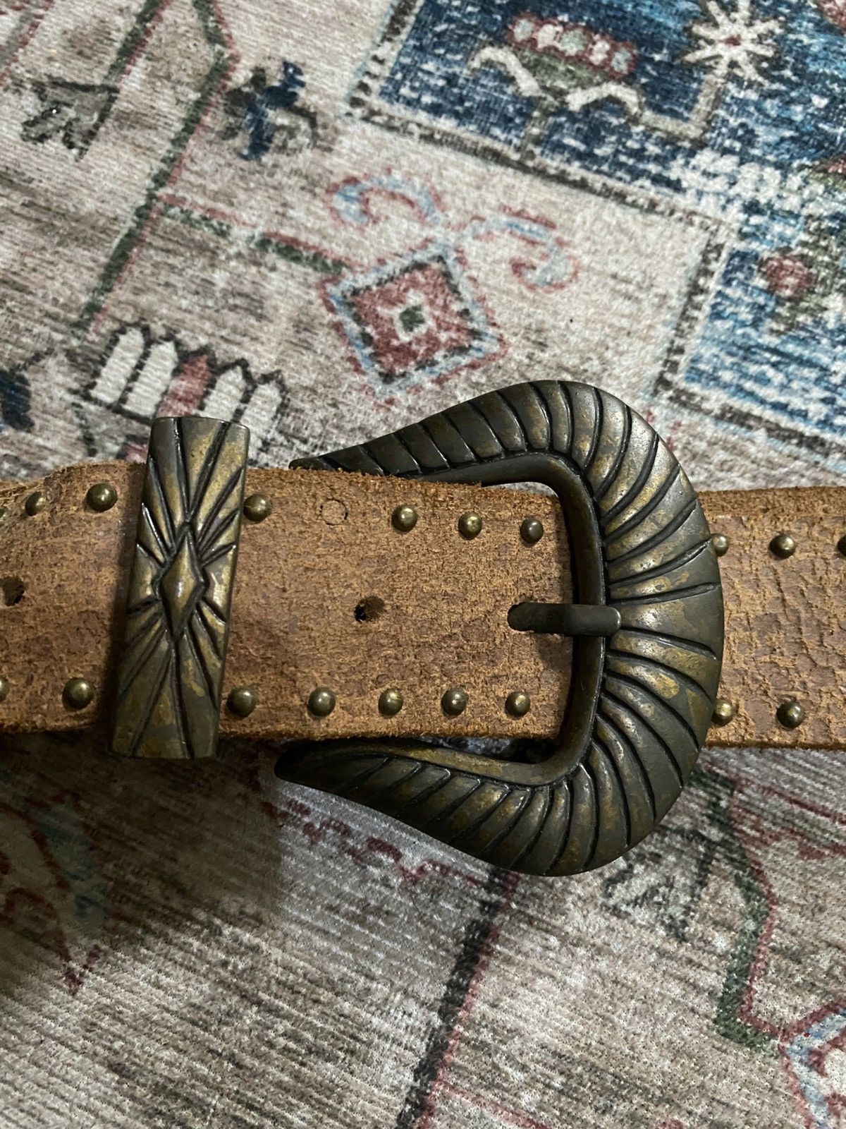 If Six Was Nine Leather studded elizabeth II penny australia belt Size ONE SIZE - 2 Thumbnail
