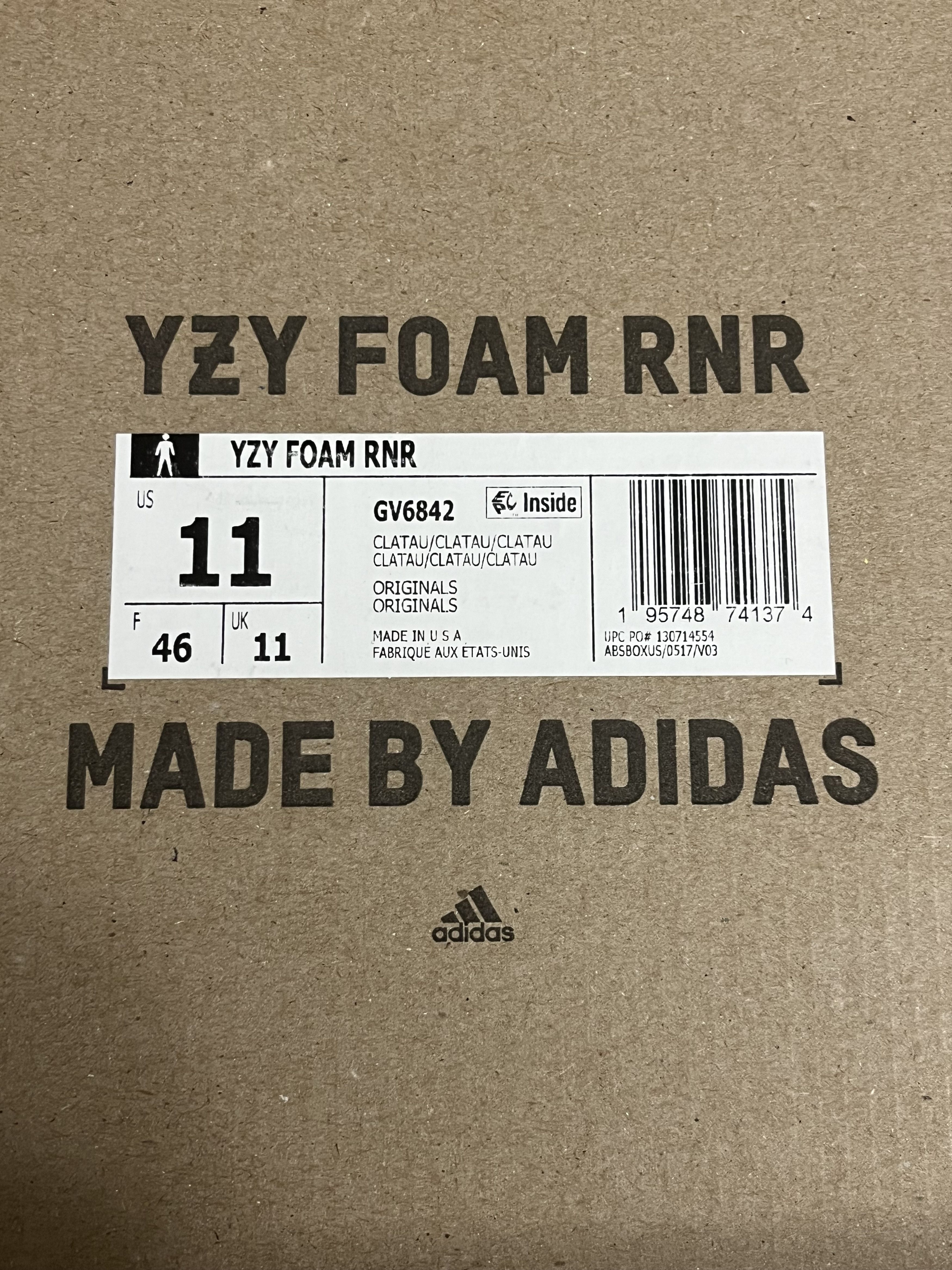 Adidas adidas Yeezy Foam RNR Clay Taupe Size US 11 / EU 44 - 8 Thumbnail