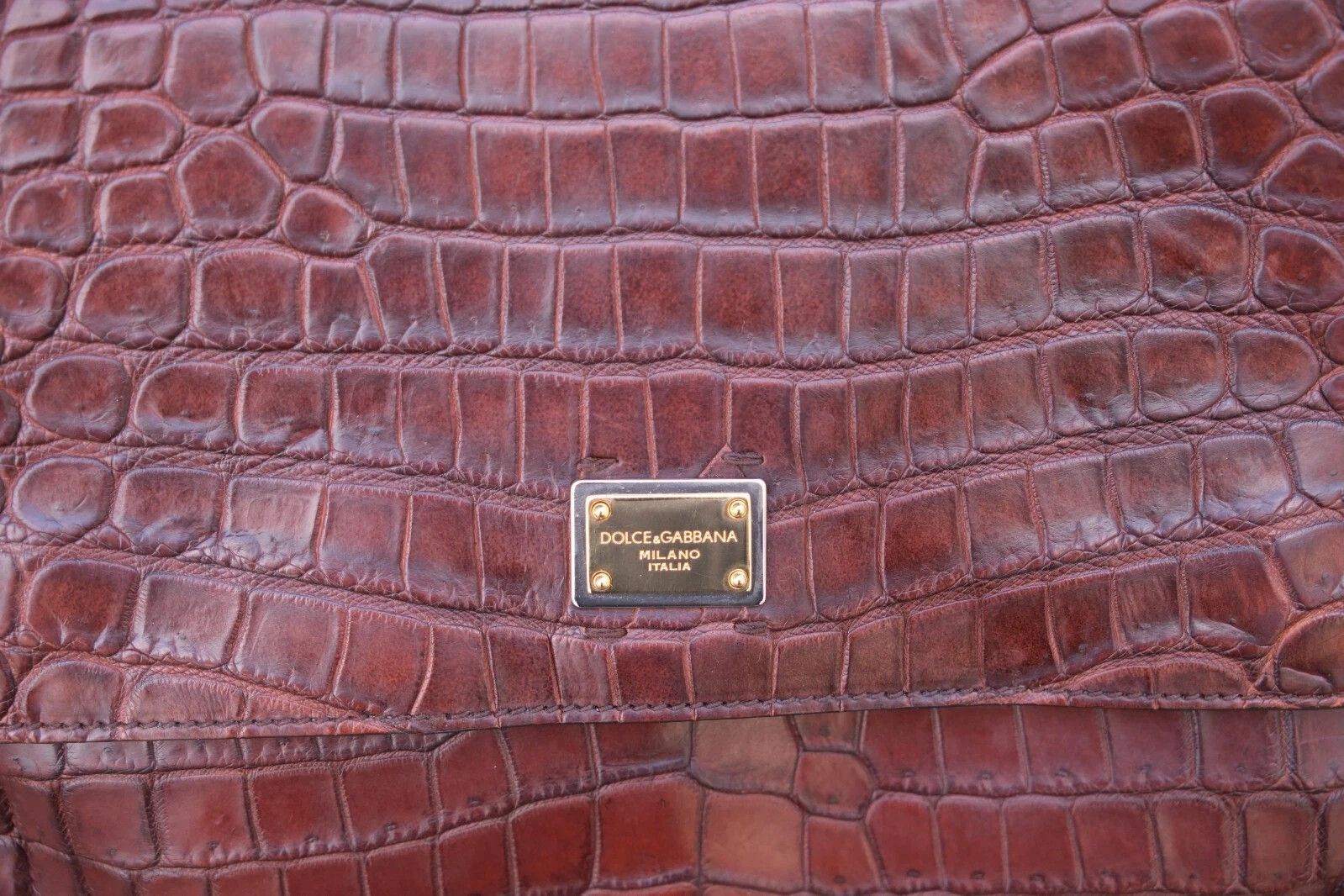 Dolce & Gabbana Mint Dolce & Gabanna Sicily Large Tote Hand Bag Croco Exotic Size ONE SIZE - 6 Thumbnail