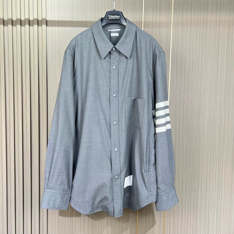 Thom Browne Thom Browne size3 Wool striped shirt jacket Size US L / EU 52-54 / 3 - 1 Thumbnail