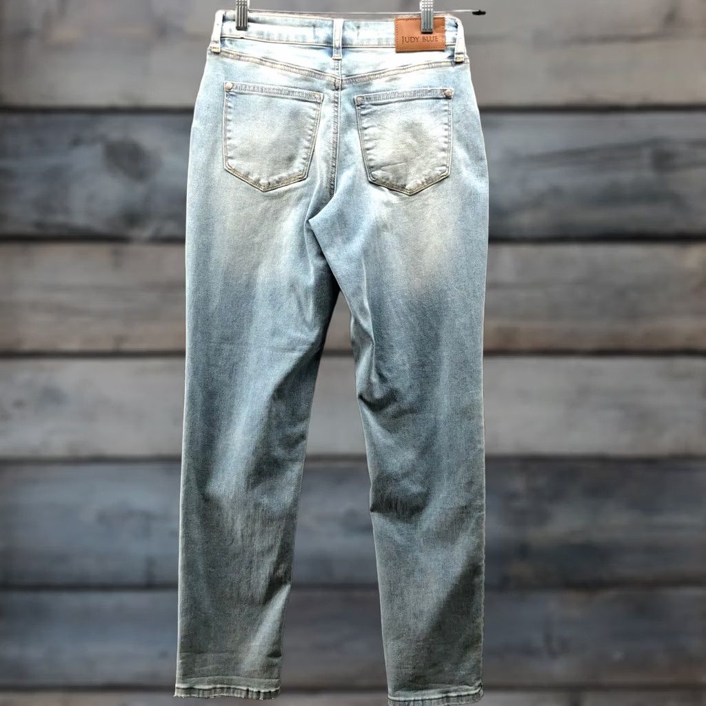 Vintage Judy Blue Boyfriend Fit Jeans Womens 1/25 Light Wash Stretch Blue Low Rise Denim 5-Pocket Design Jeans Womens Size 25" / US 0 / IT 36 - 1 Thumbnail