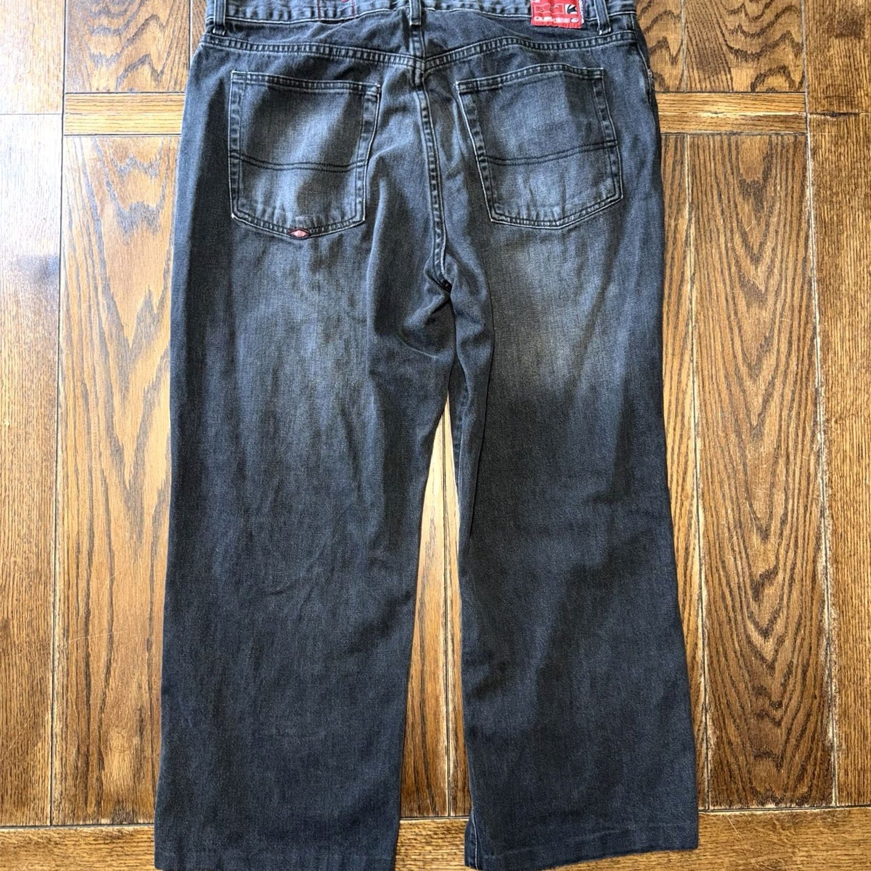 Quiksilver VINTAGE Quiksilver Quik Jeans Baggy Wide Leg Denim Mens 38x32 Black Skater Y2K 90s Hip Hop Retro Bohemian USA 5-Pocket Relaxed Mens Jeans Size US 38 / EU 54 - 2 Thumbnail