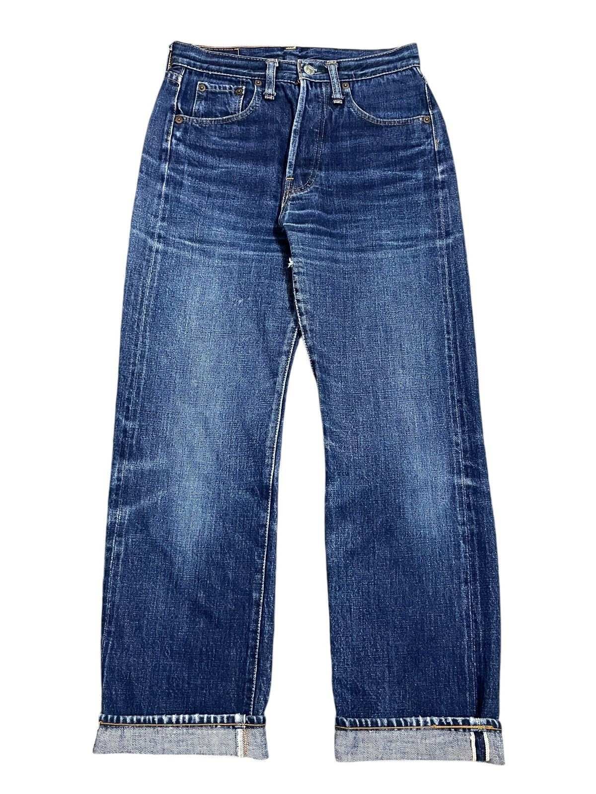 Denime Vintage Denime Japan Selvedge Button Fly Blue Wash Jeans Size US 27 - 1 Thumbnail