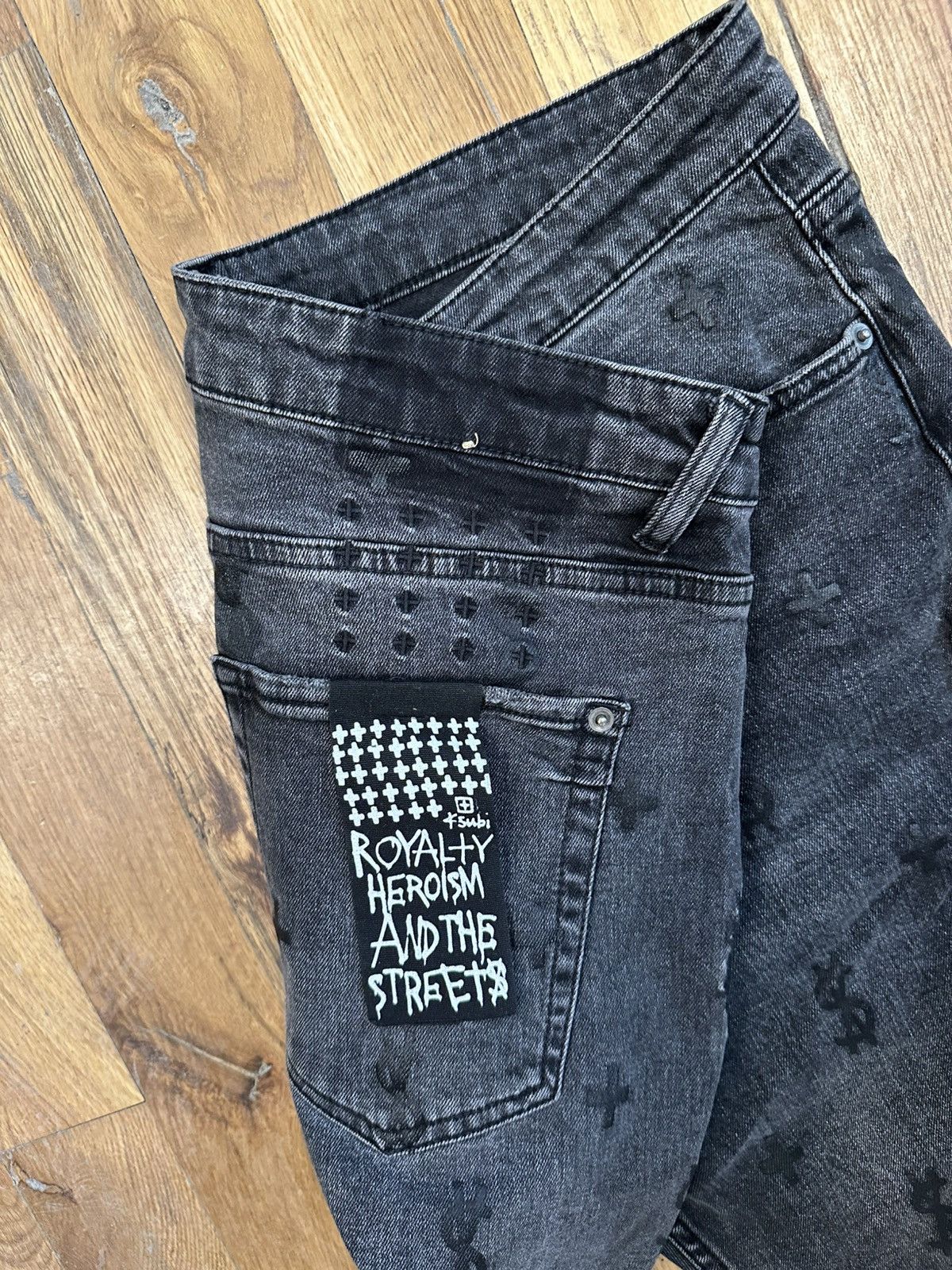 Ksubi Ksubi AOP Logos Faded Black Denim Jeans Size 36 Size US 36 / EU 52 - 4 Thumbnail