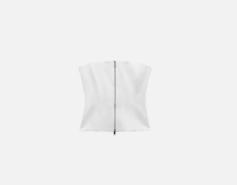 Zara ZIPPER BANDONE TOP Size L / US 10 / IT 46 - 3 Thumbnail