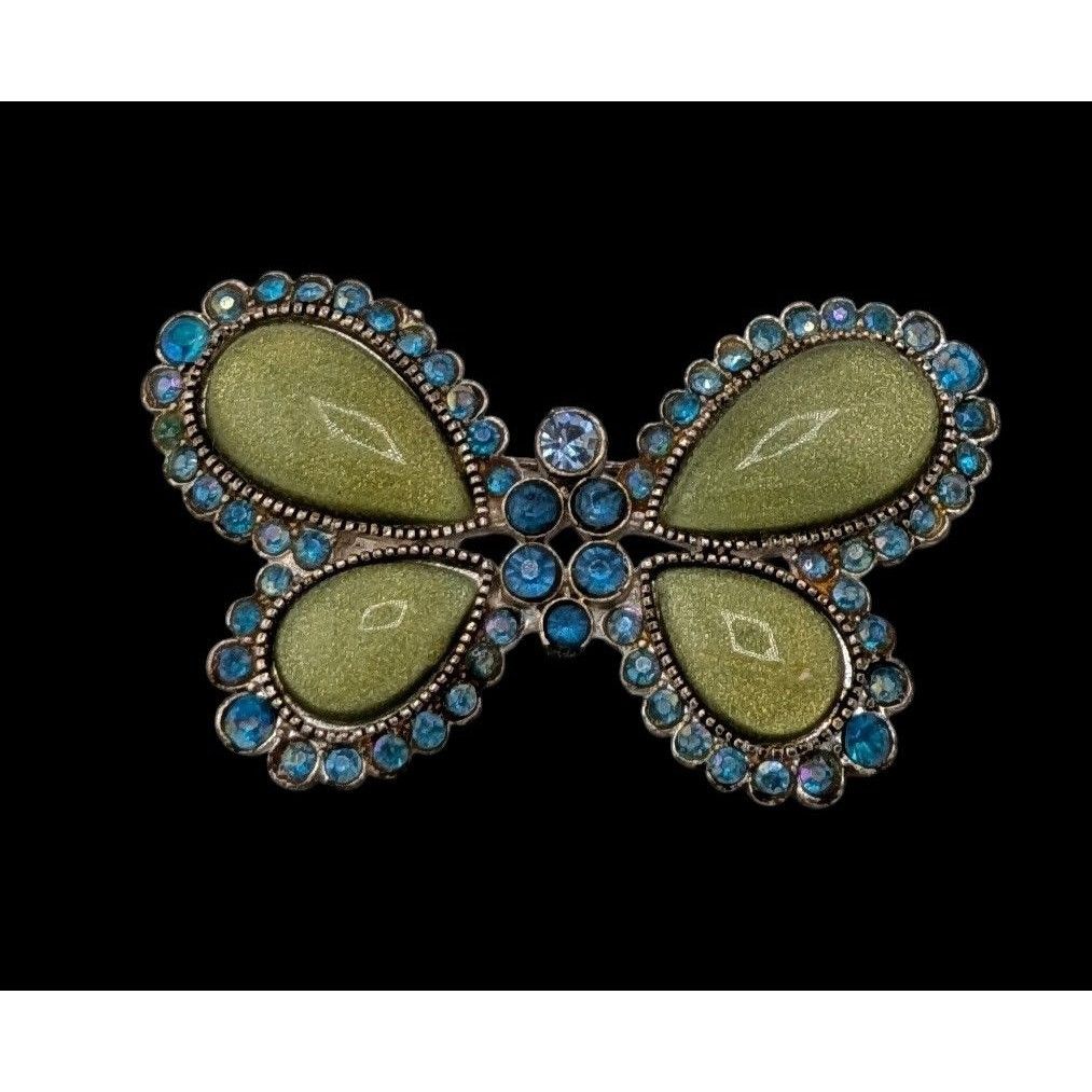Other Vintage Art Nouveau Butterfly Fairycore Shimmer Brooch In Bl Size ONE SIZE - 1 Thumbnail