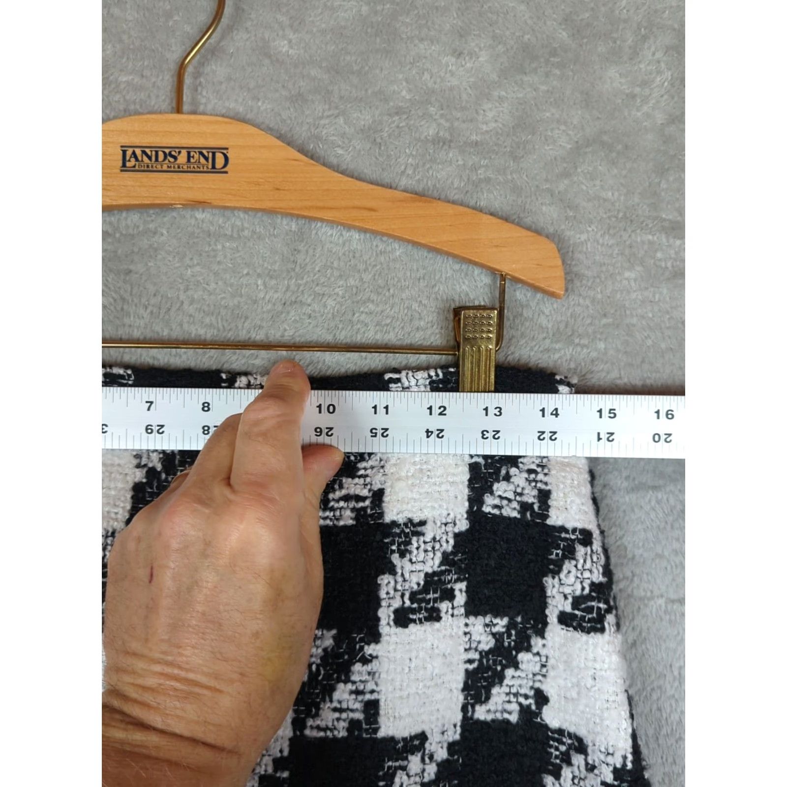 Loft LOFT Houndstooth Tweed Mini Skirt Womens Size 2 Career Academia Preppy Black/White Zipper Lined Knee Length Fall Winter Workwear Mens? Size 26" / US 2 / IT 38 - 7 Thumbnail