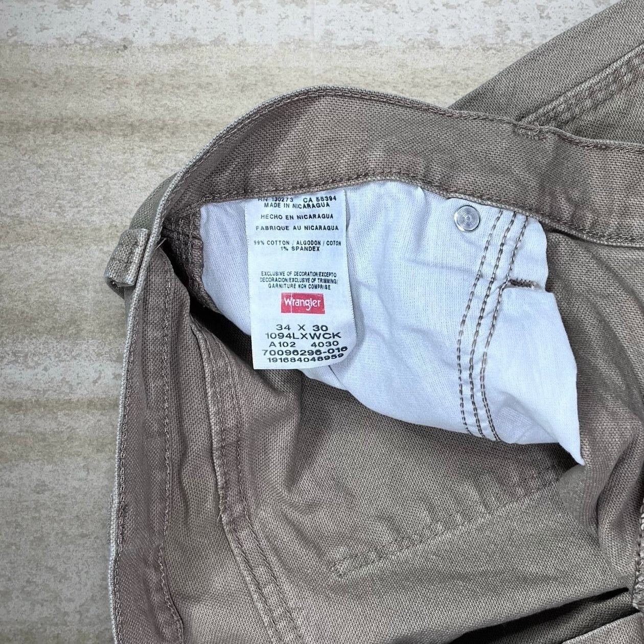Wrangler Vintage 90s Wrangler Carpenter Pants 34x30 Baggy Tan Canvas Size US 34 / EU 50 - 4 Thumbnail