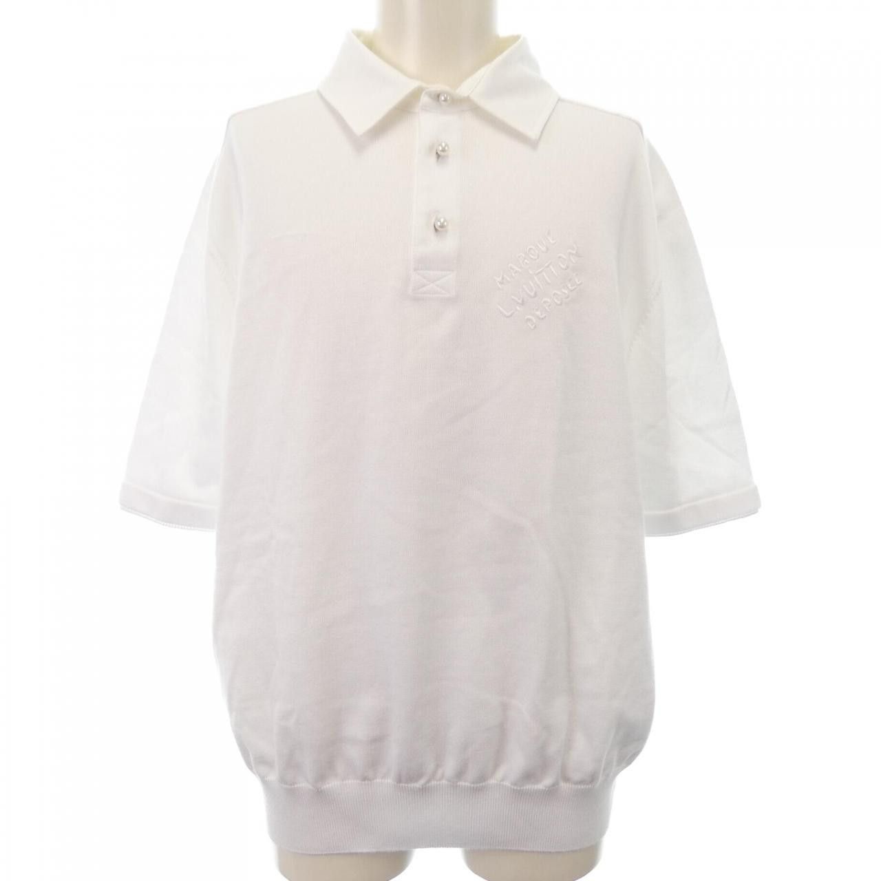 Louis Vuitton Louis Vuitton Embroidered Short Sleeve Cotton Blend Polo Shirt Cotton Tops HRN14WF77 DUTY FREE for USA