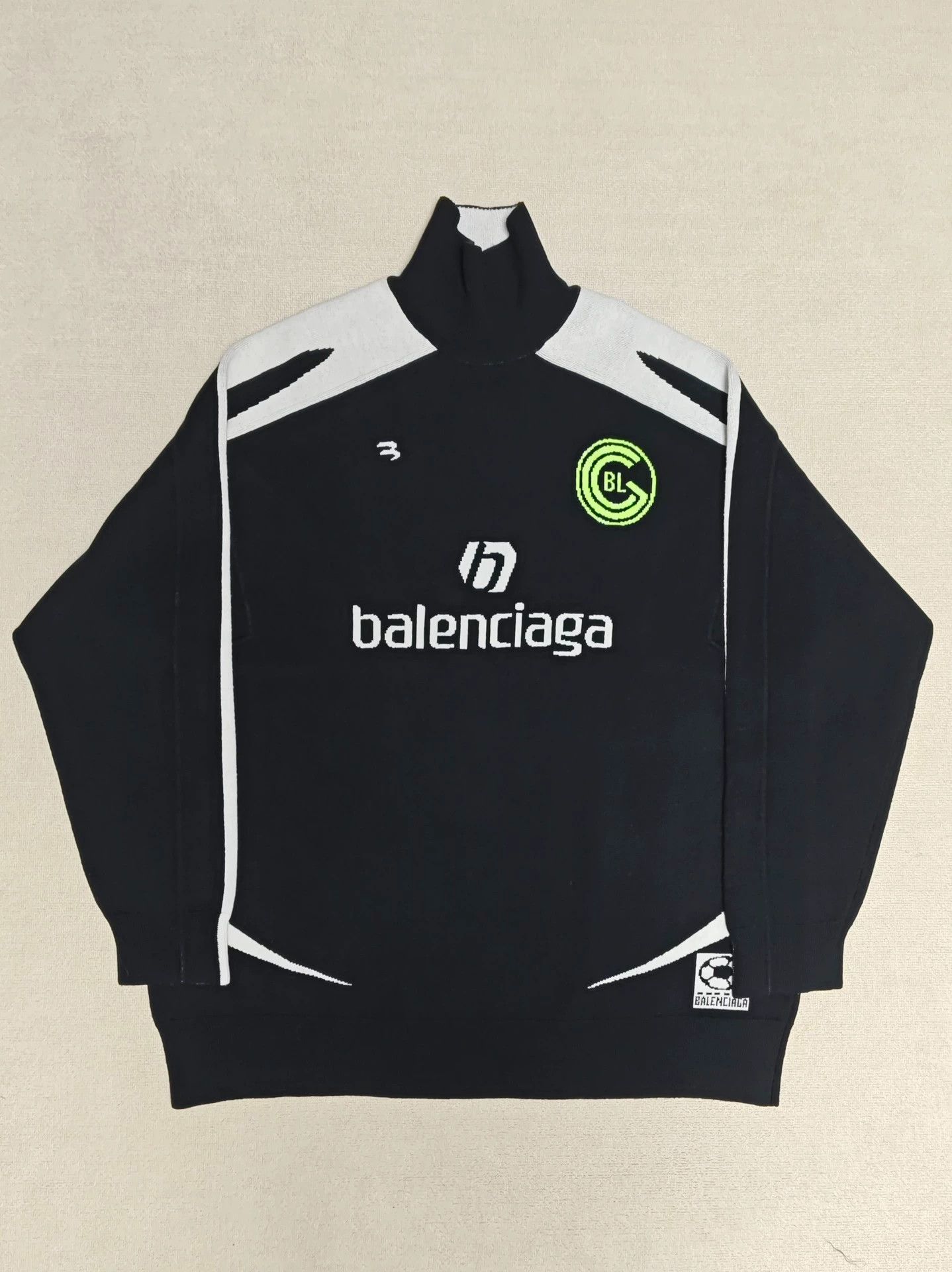 Balenciaga Balenciaga show football Blokecore black and white spliced knitted sweater jersey Size US M / EU 48-50 / 2 - 1 Thumbnail