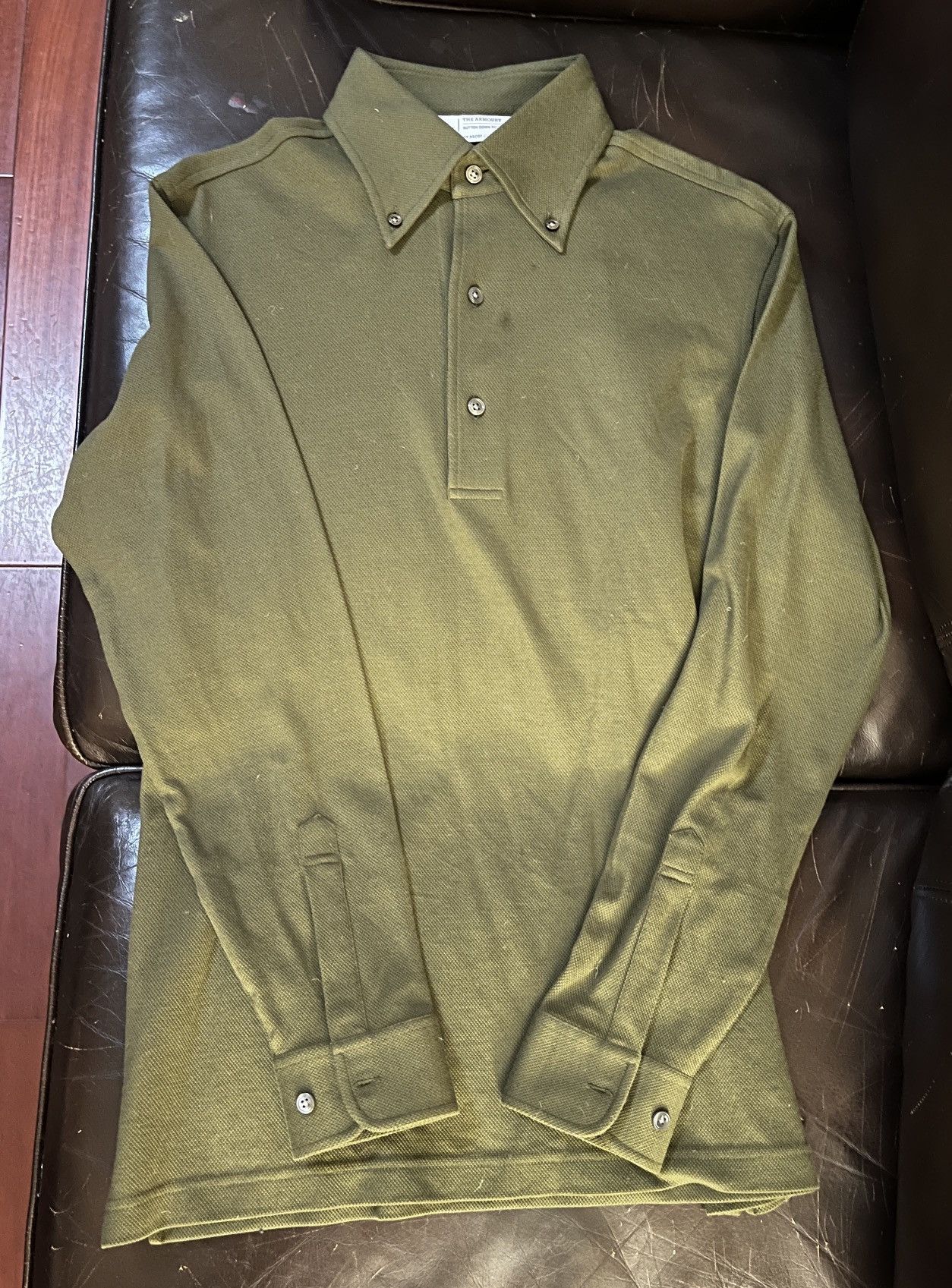 The Armoury The Armoury x Ascot Chang Olive Green LS Polo Collar Shirt Size US S / EU 44-46 / 1 - 2 Thumbnail