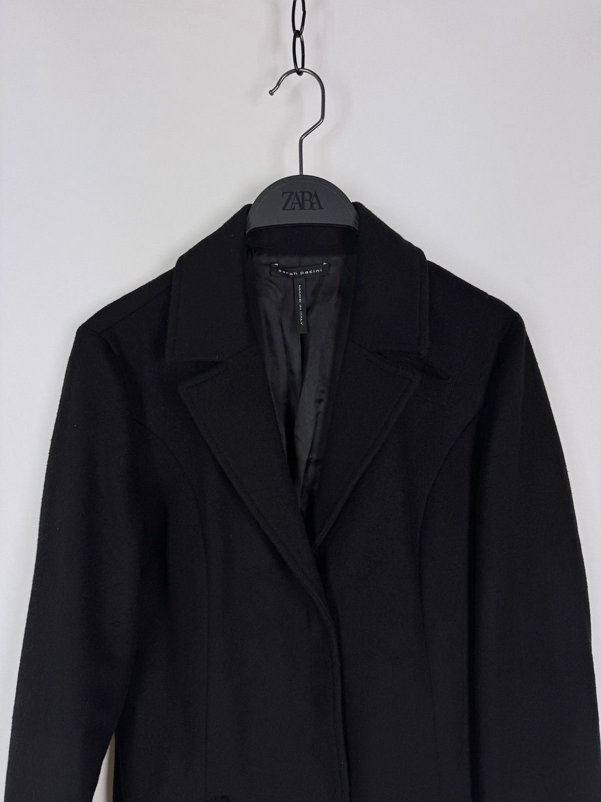 Sarah Pacini Sarah Pacini Wool Blend Mid Coat Jacket Size XS / US 0-2 / IT 36-38 - 4 Thumbnail