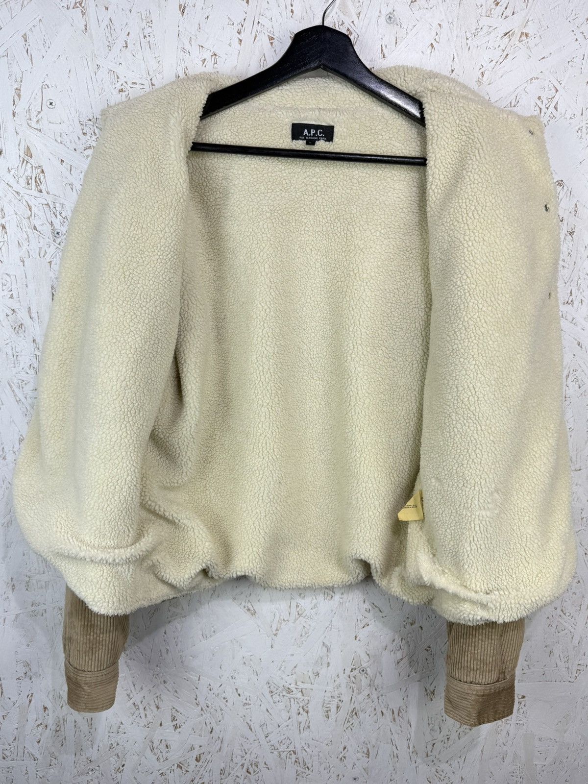 A.P.C. APC Shearling Ribbed Corduroy Sherpa Jacket Size L Beige Size US L / EU 52-54 / 3 - 8 Thumbnail