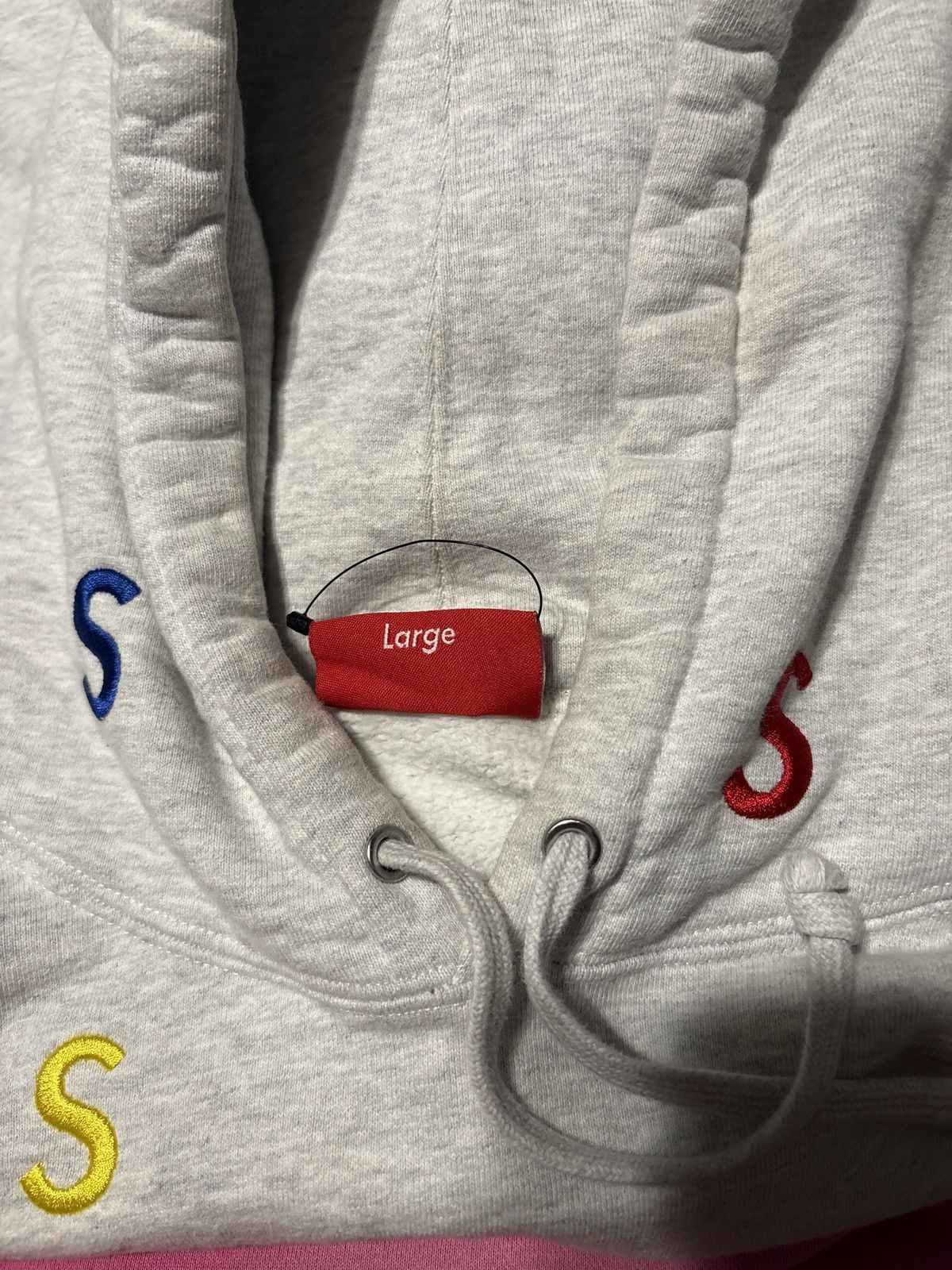 Supreme Supreme Embroidered S Hooded Sweatshirt 'Ash Grey' Size US L / EU 52-54 / 3 - 6 Thumbnail