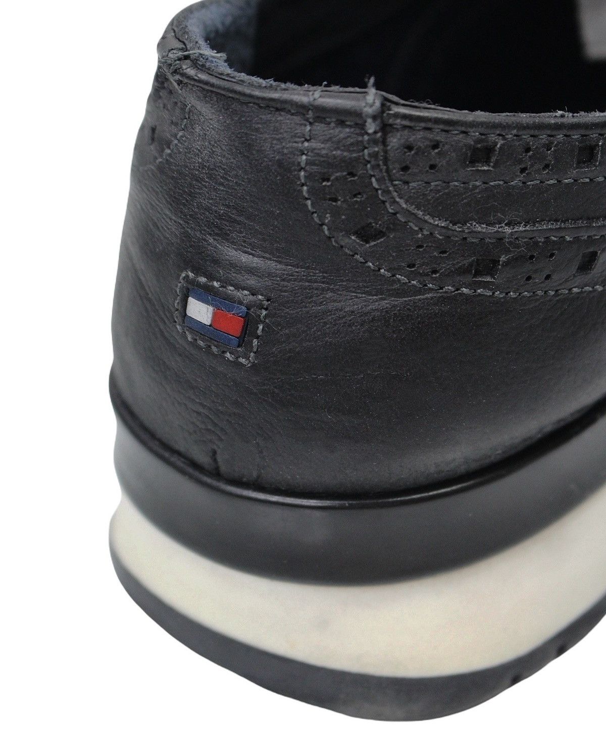 Designer × Tommy Hilfiger 2017 TOMMY HILFIGER BLACK LEATHER BROGUE SNEAKERS Size US 9.5 / EU 42-43 - 7 Thumbnail