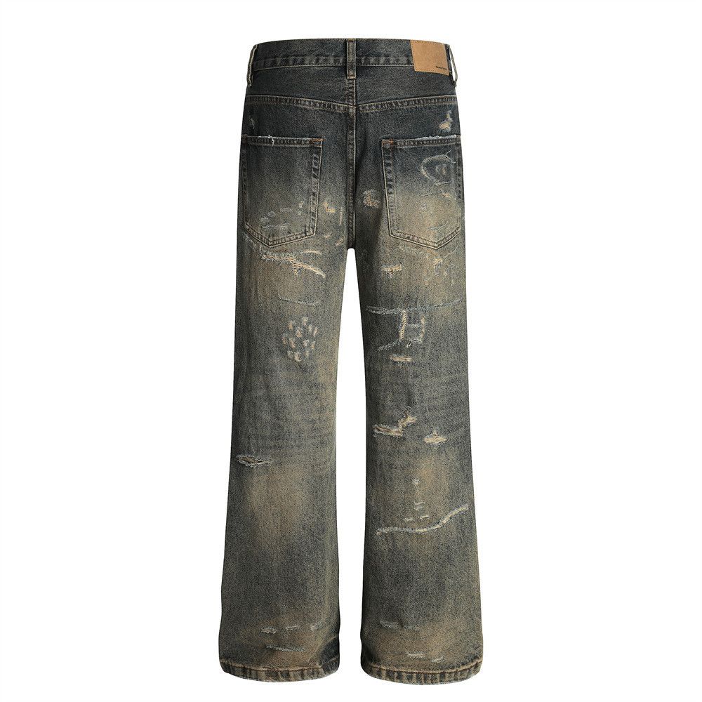 Japanese Brand × Jean Men's vintage distressed gradient loose punk ripped jeans Size US 32 / EU 48 - 3 Thumbnail